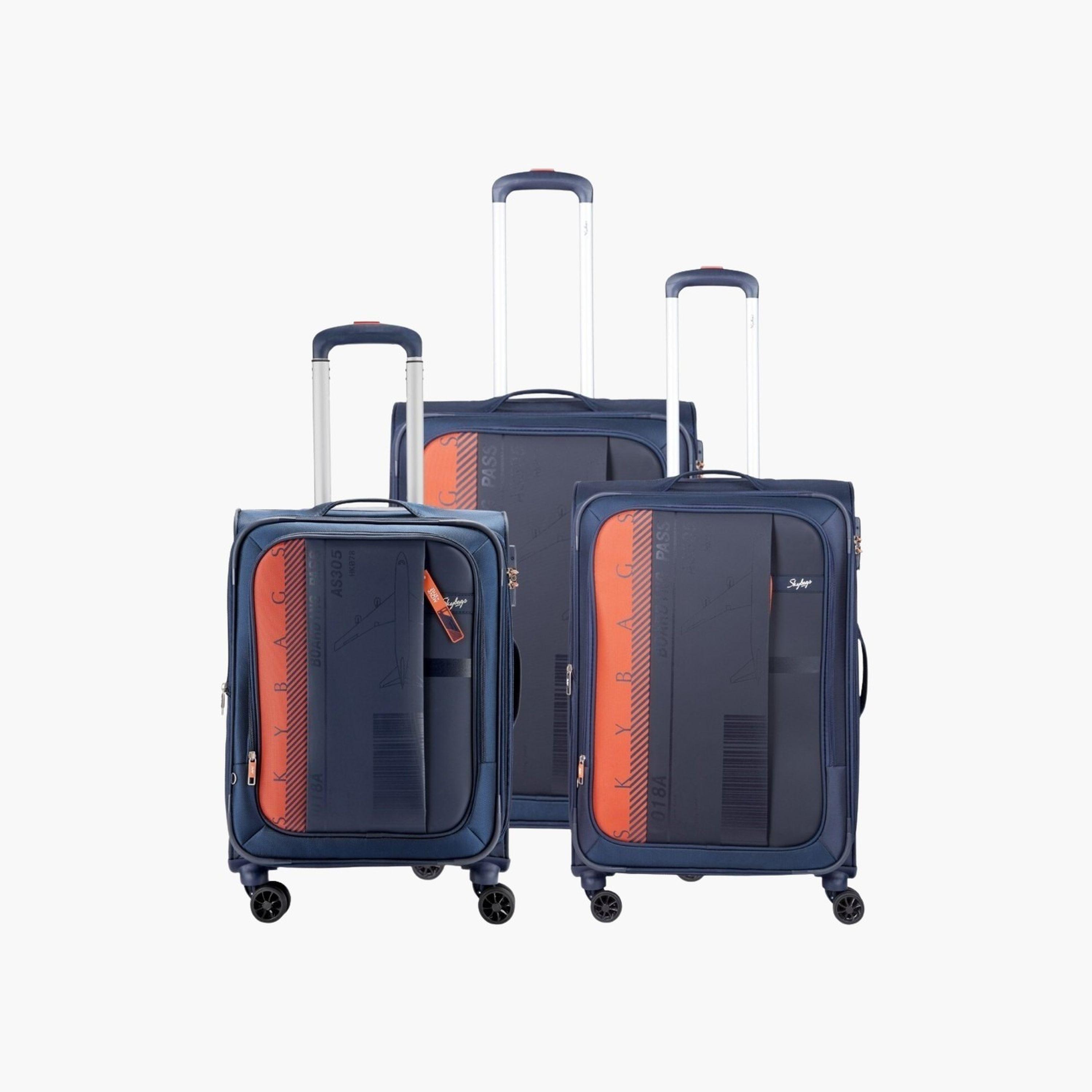 Skybags Set Of 3 Polyester Softcase 4-Wheeler Spinner Trolley Bag with TSA Lock-travel-luggagesandbags-luggage-image-1