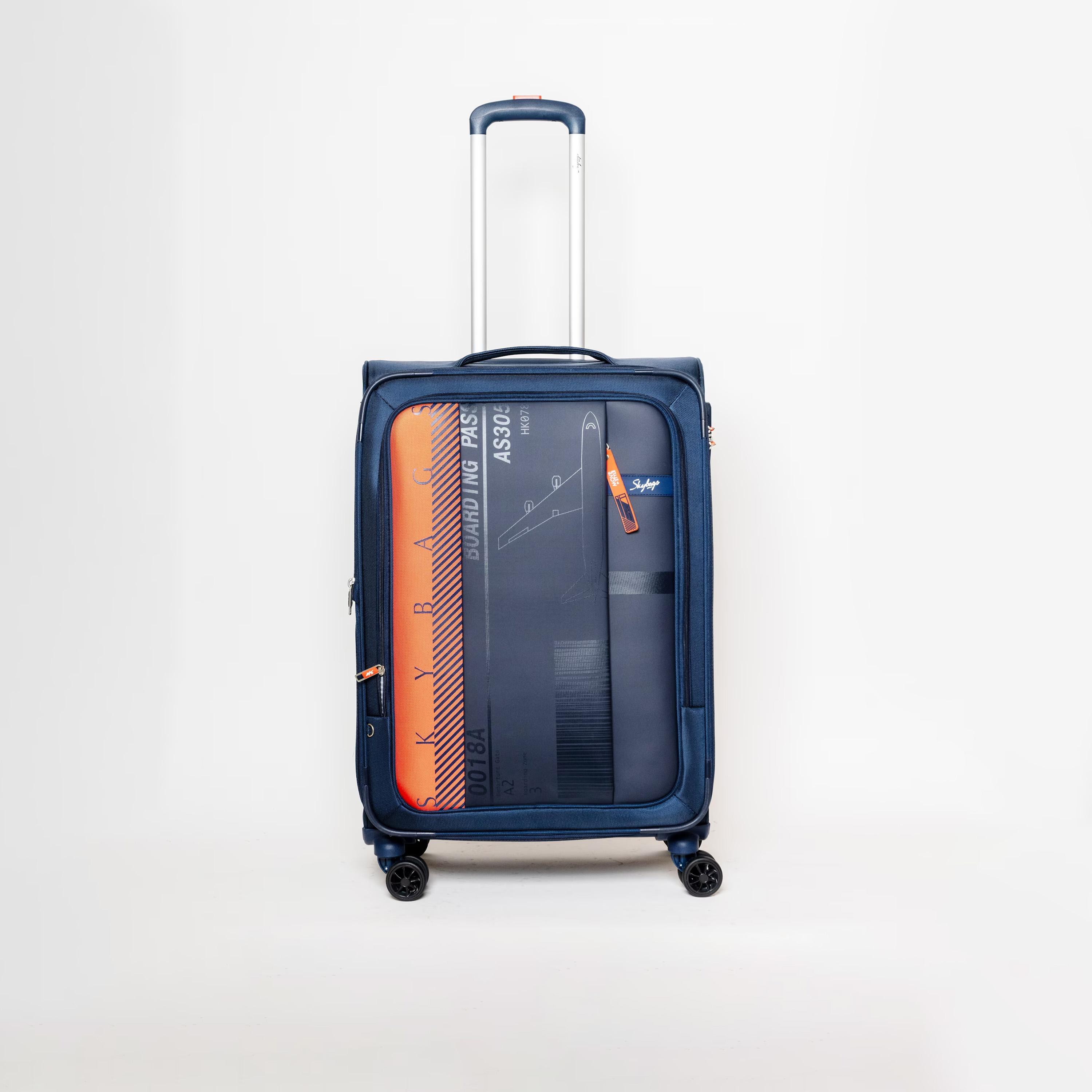 Skybags 61 CM Medium Check-In Polyester Softcase 4-Wheeler Spinner Trolley Bag with TSA Lock-travel-luggagesandbags-luggage-image-1