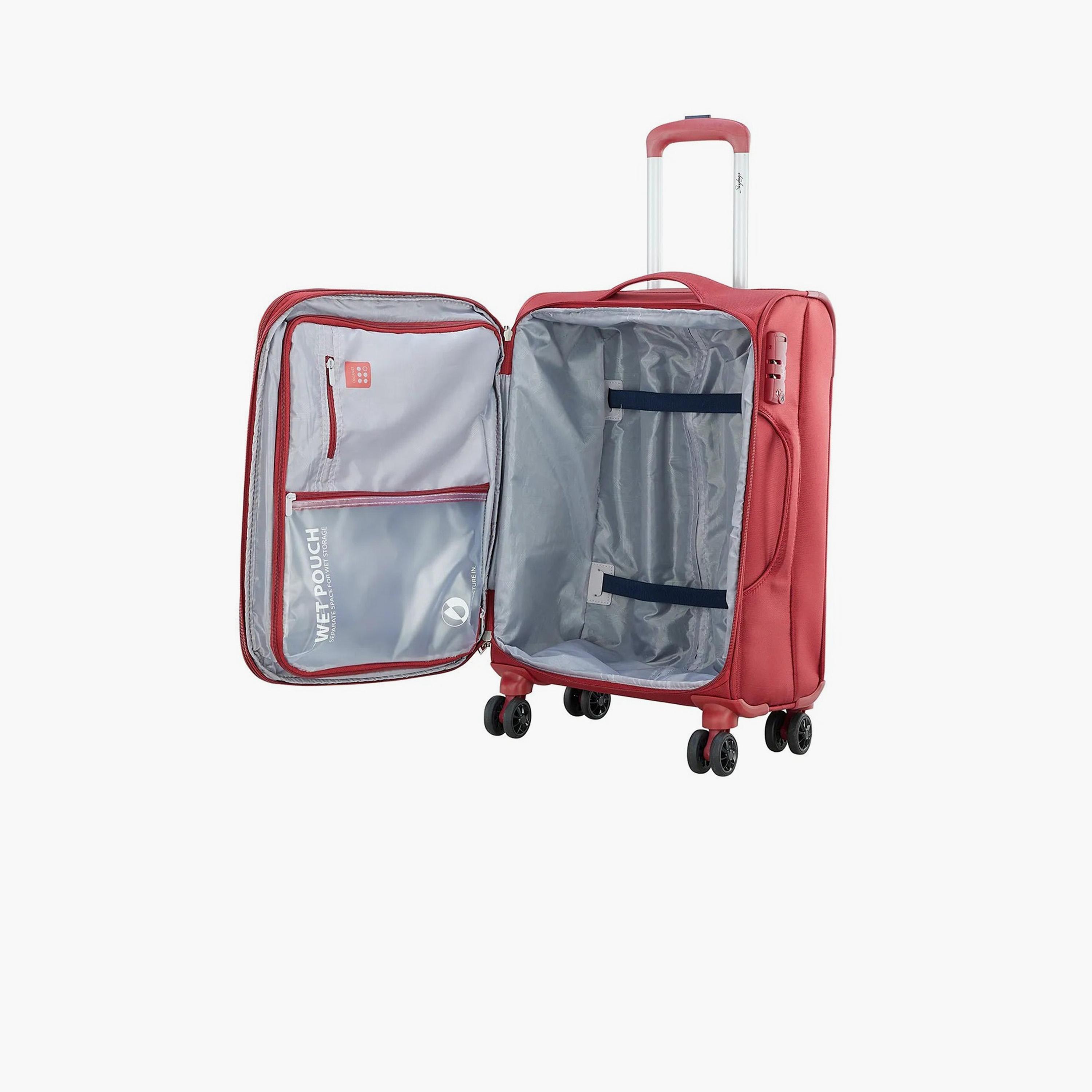 Skybags 51 CM Small Cabin Polyester Softcase 4-Wheeler Spinner Trolley Bag with TSA Lock-travel-luggagesandbags-luggage-image-4