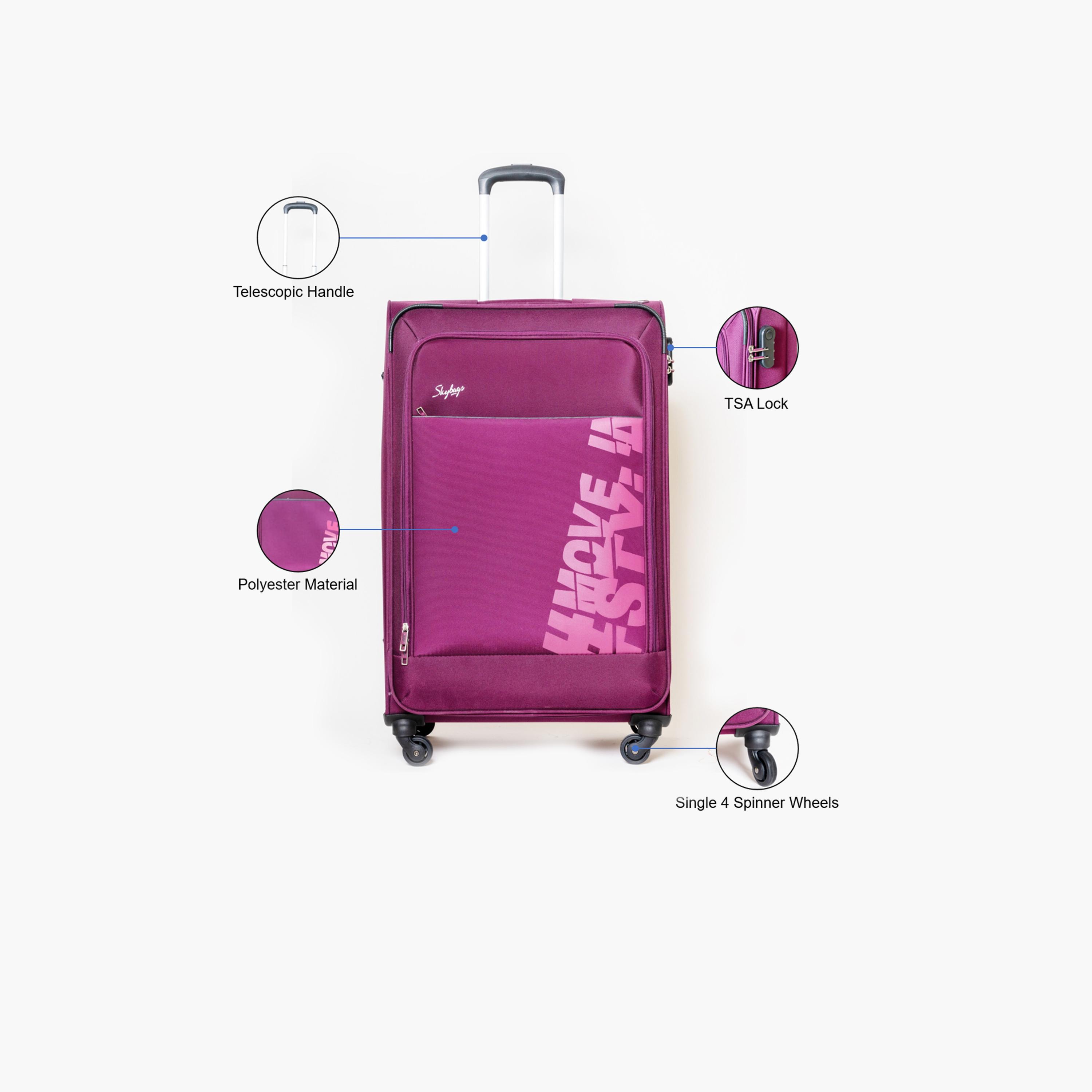Skybags 71 CM Large Check-In Polyester Softcase 4-Wheeler Spinner Trolley Bag with Combination Lock-travel-luggagesandbags-luggage-image-2