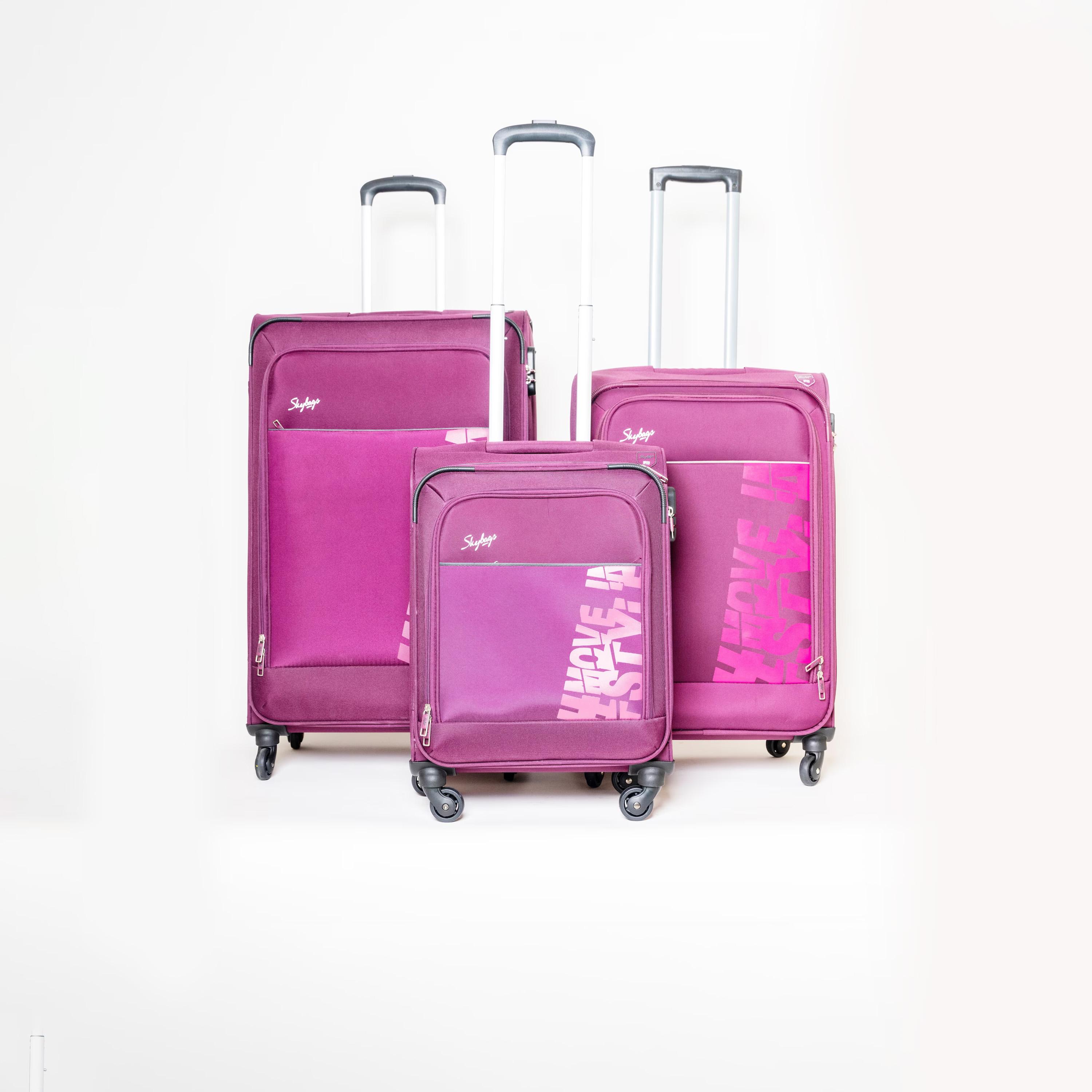 Skybags Set Of 3 Polyester Softcase 4-Wheeler Spinner Trolley Bag with Combination Lock-travel-luggagesandbags-luggage-image-1