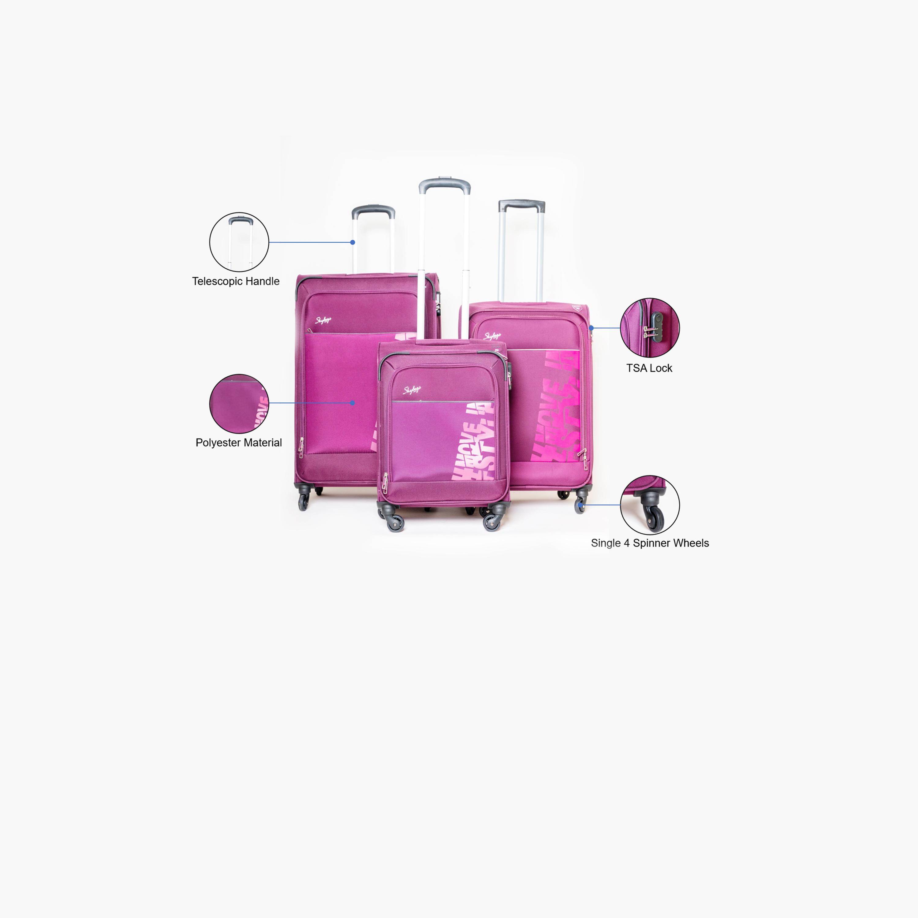 Skybags Set Of 3 Polyester Softcase 4-Wheeler Spinner Trolley Bag with Combination Lock-travel-luggagesandbags-luggage-image-2
