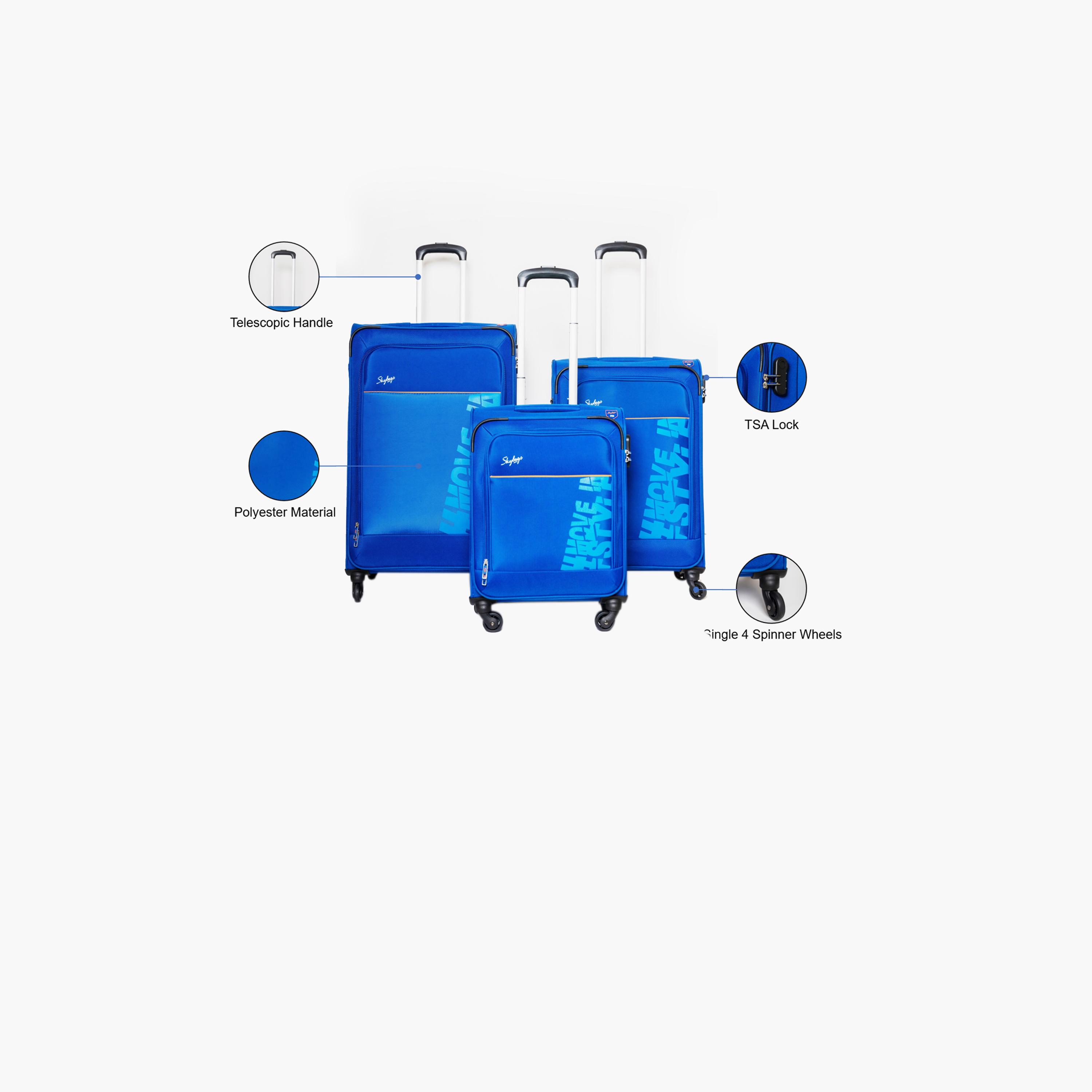 Skybags Set Of 3 Polyester Softcase 4-Wheeler Spinner Trolley Bag with Combination Lock-travel-luggagesandbags-luggage-image-2