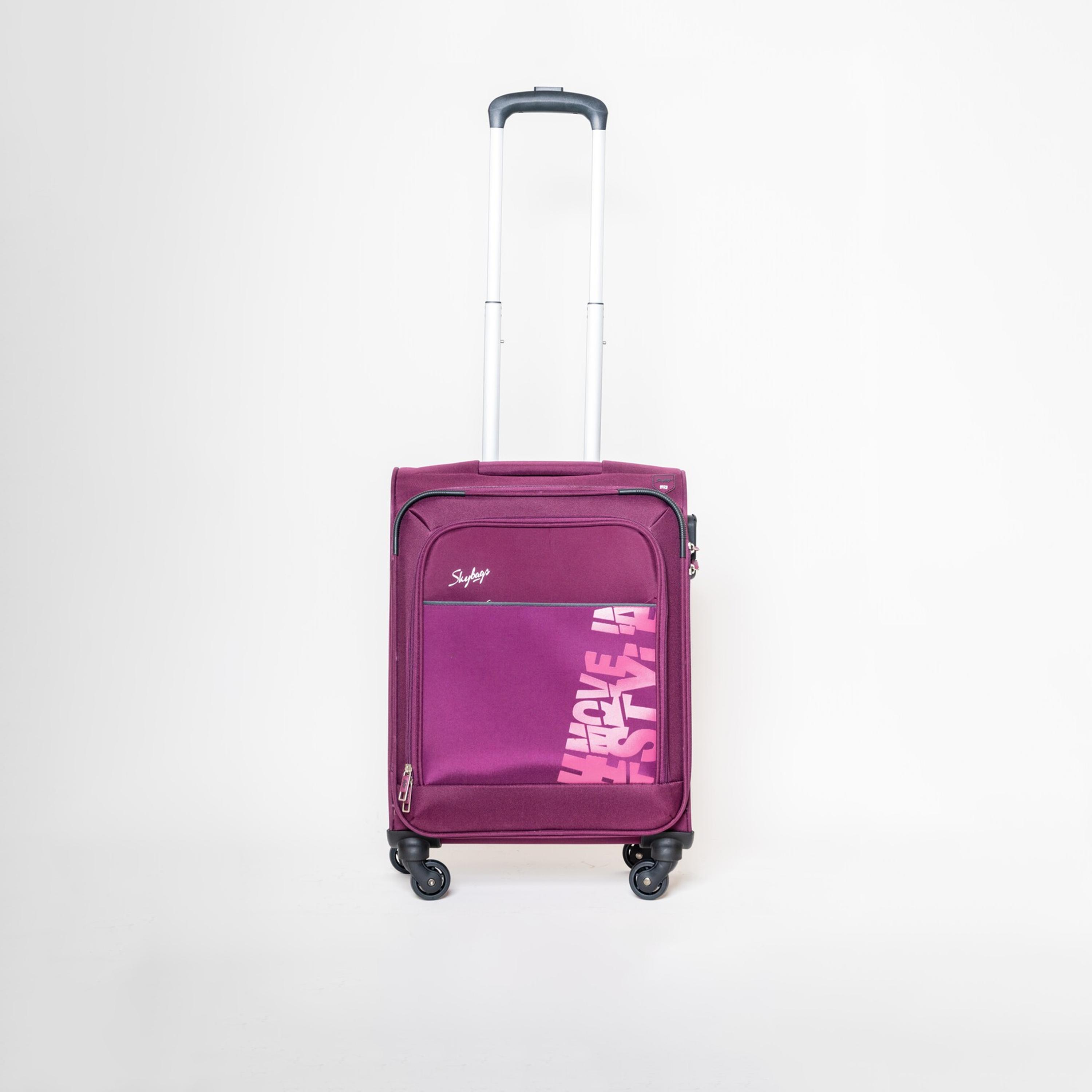 Skybags 51 CM Small Cabin Polyester Softcase 4-Wheeler Spinner Trolley Bag with Combination Lock-travel-luggagesandbags-luggage-image-1