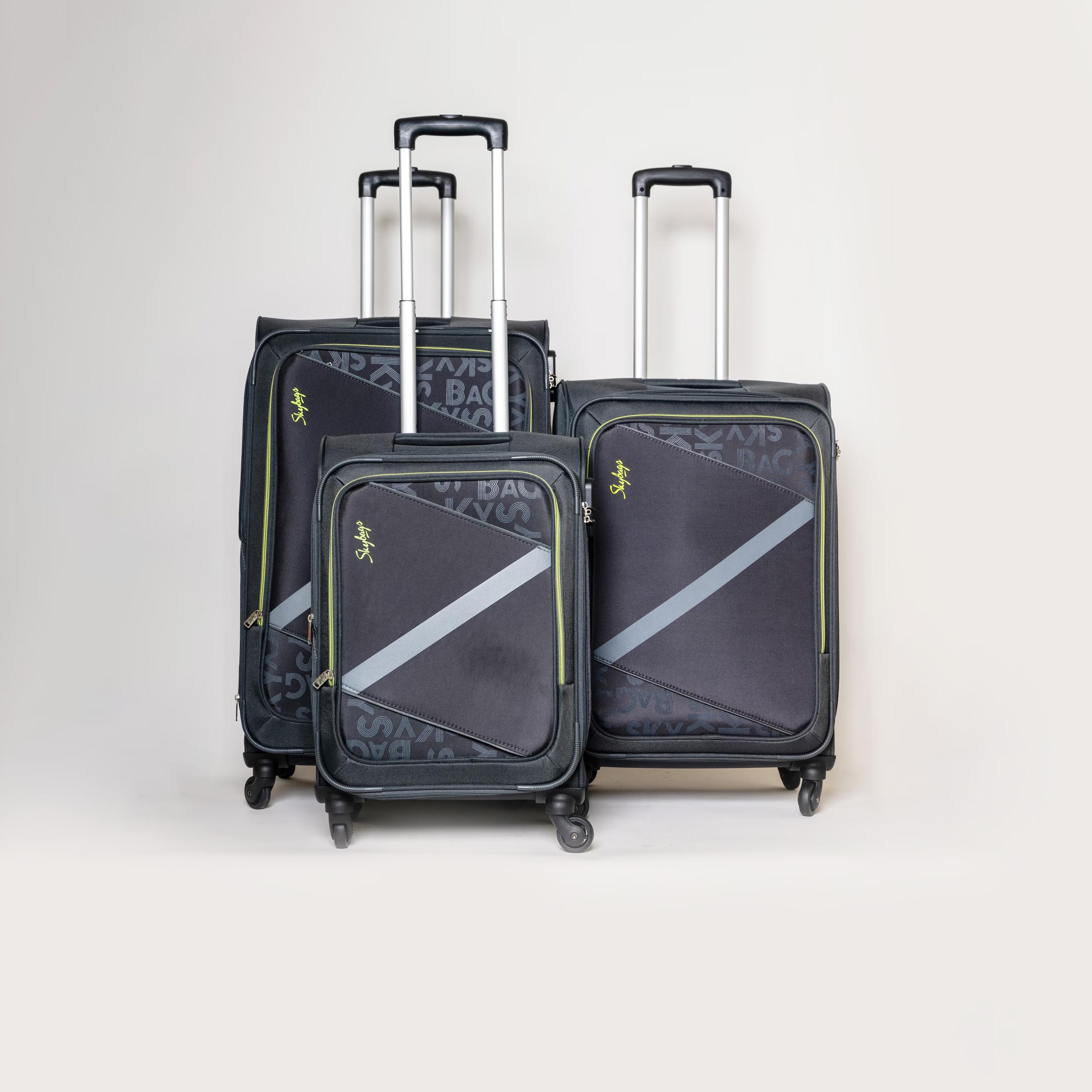 Skybags Set Of 3 Polyester Softcase 4-Wheeler Spinner Trolley Bag with Combination Lock-travel-luggagesandbags-luggage-image-1