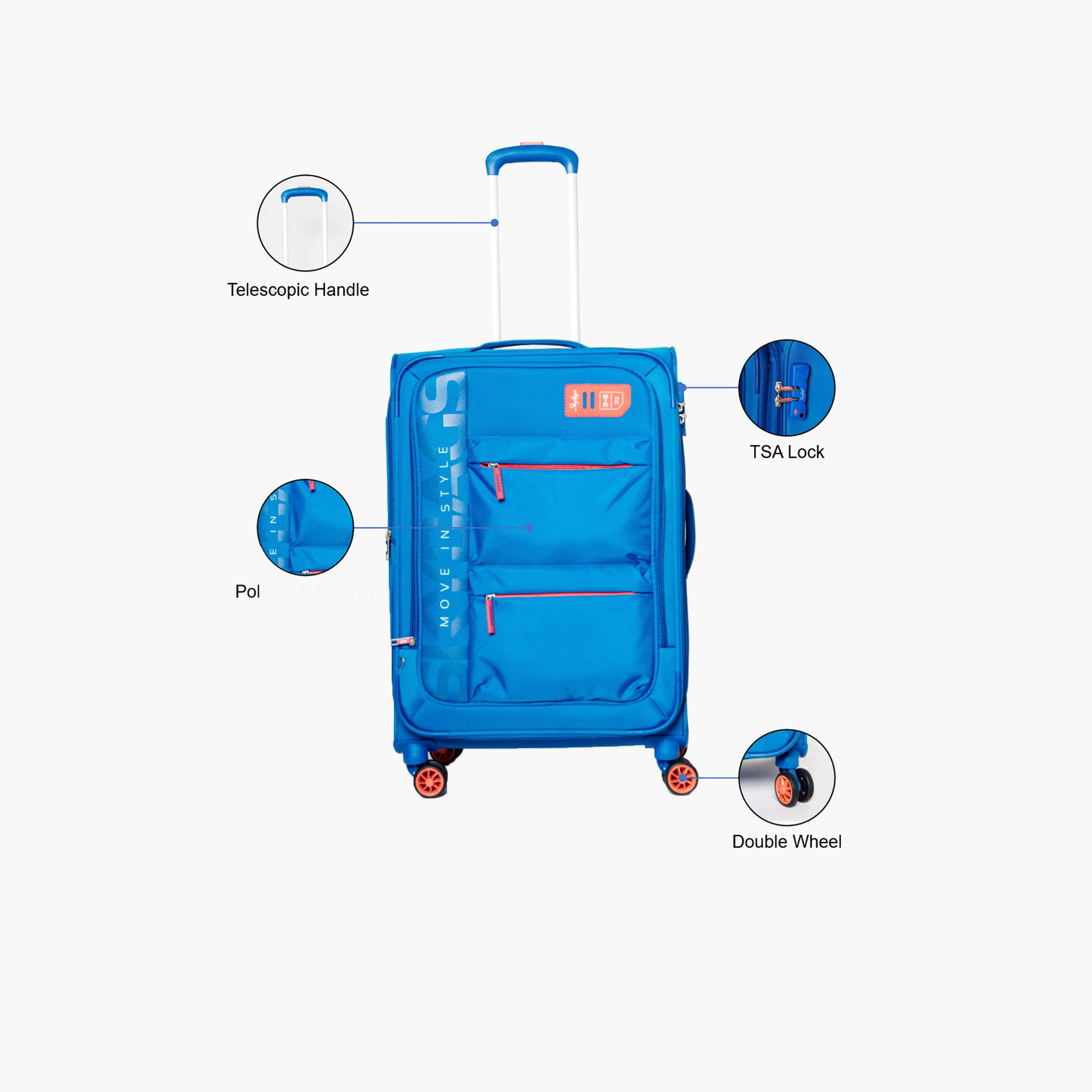 Skybags 61 CM Medium Check-In Polyester Softcase 4-Wheeler Spinner Trolley Bag with TSA Lock-travel-luggagesandbags-luggage-image-2