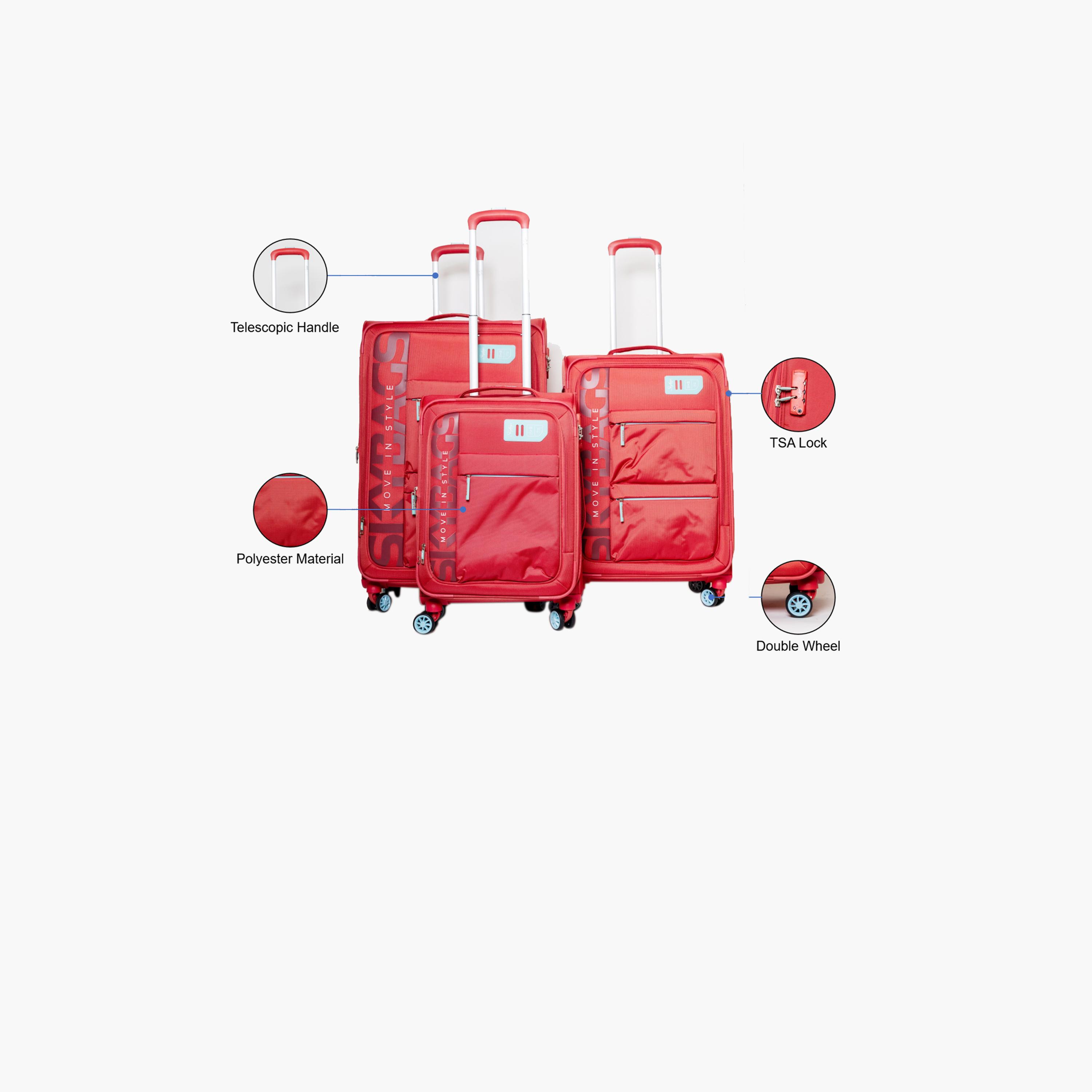 Skybags Set Of 3 Polyester Softcase 4-Wheeler Spinner Trolley Bag with TSA Lock-travel-luggagesandbags-luggage-image-2