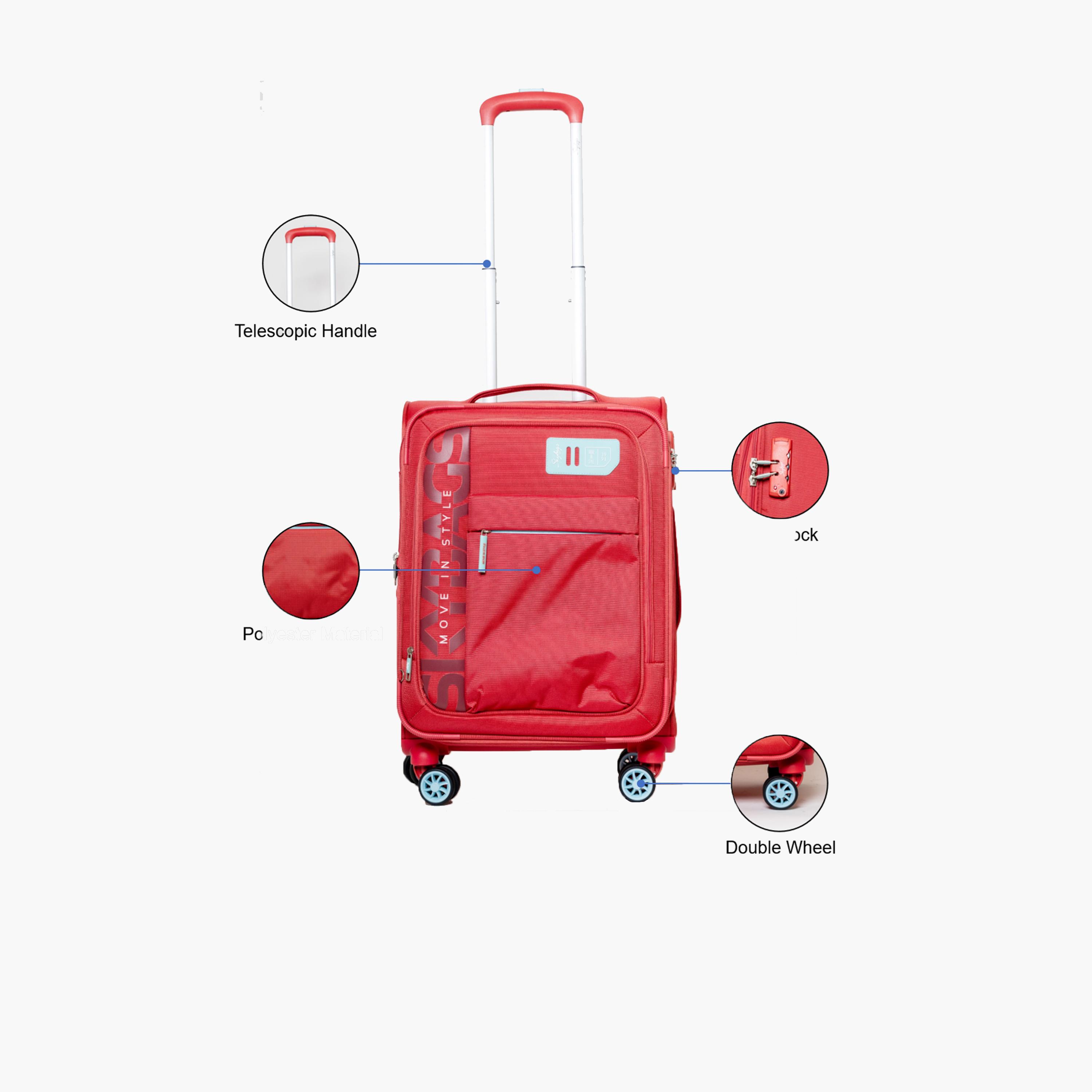 Skybags 51 CM Small Cabin Polyester Softcase 4-Wheeler Spinner Trolley Bag with TSA Lock-travel-luggagesandbags-luggage-image-2