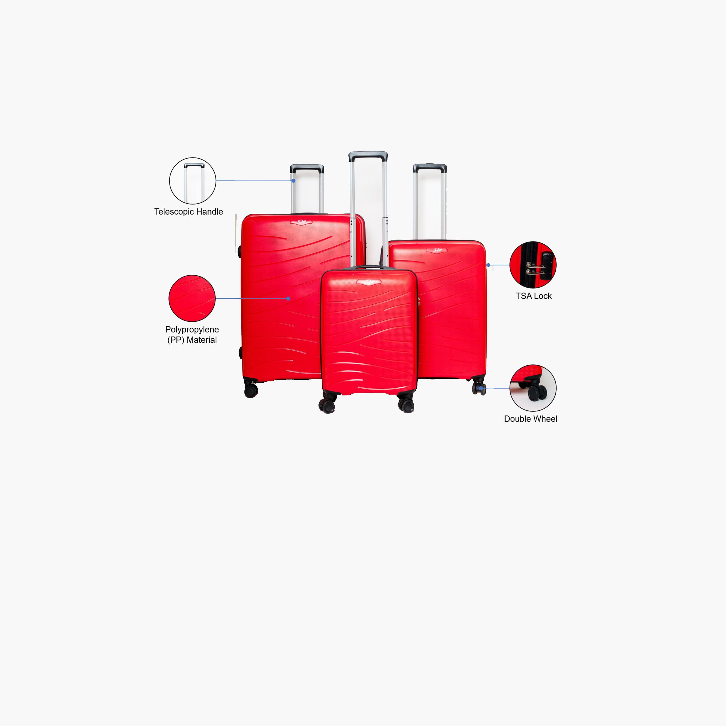 Skybags Set Of 3 Polypropylene Hardcase 4-Wheeler Spinner Trolley Bag with TSA Lock-travel-luggagesandbags-luggage-image-2