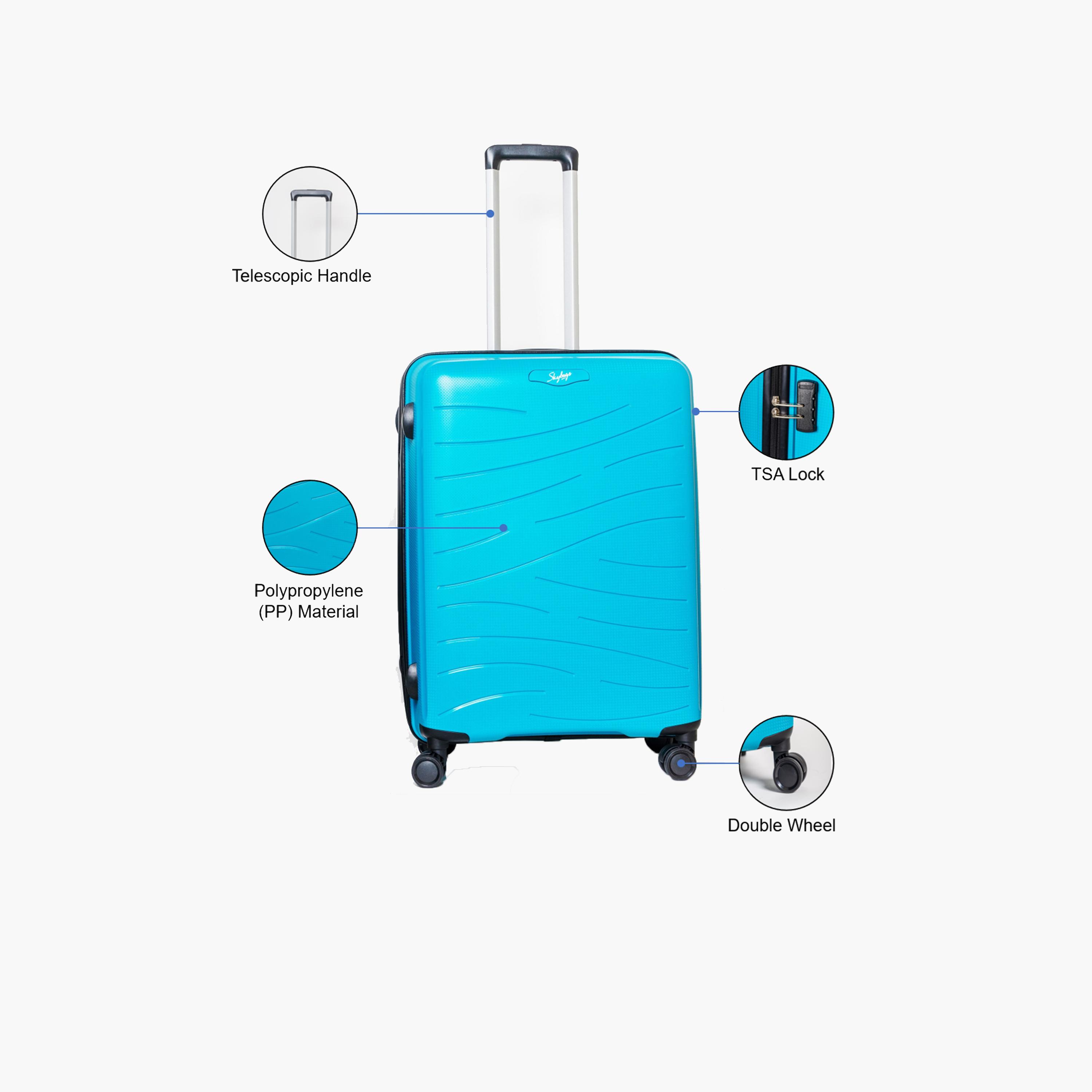Skybags 61 CM Medium Check-In Polypropylene Hardcase 4-Wheeler Spinner Trolley Bag with TSA Lock-travel-luggagesandbags-luggage-image-2