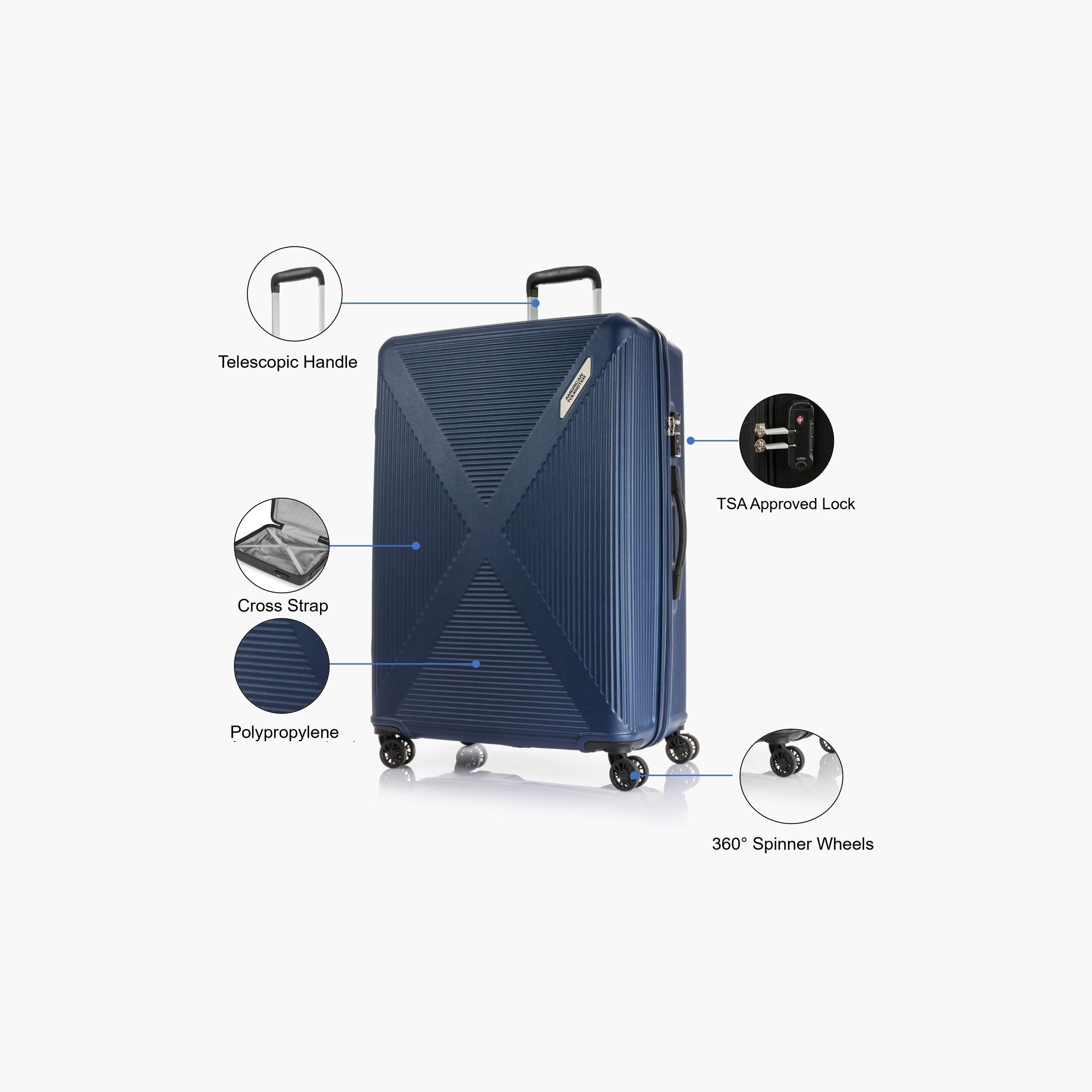 أميريكان توريستر-  طقم 3 شنط سفر من البولي بروبلين جوانب صلبة بأربع عجلات دوارة قفل TSA-travel-luggagesandbags-luggage-image-2
