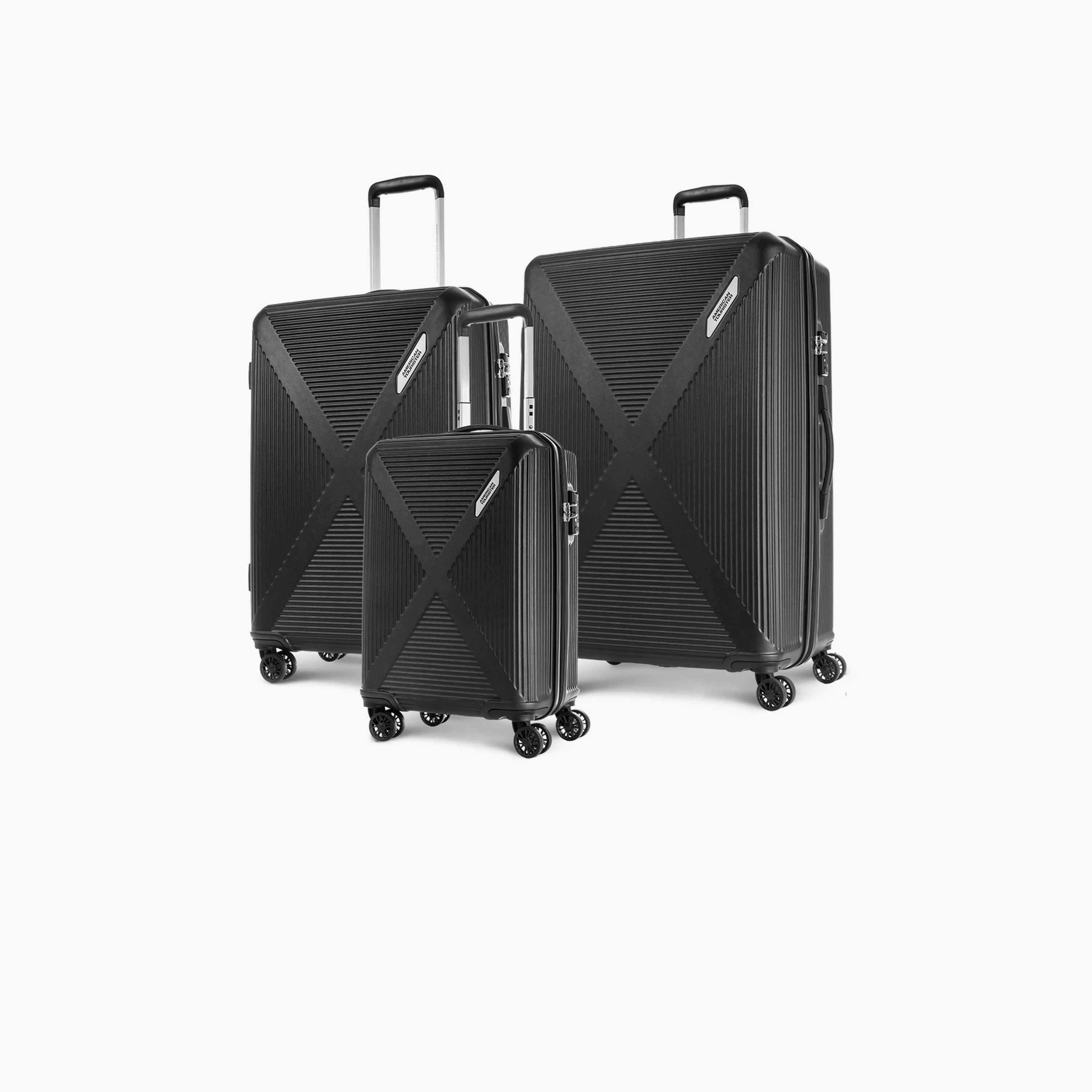 American Tourister Cuatro Set of 3 Polypropylene Hard Sided 4-Wheeler Spinner Trolley Bag with TSA Lock-travel-luggagesandbags-luggage-image-1