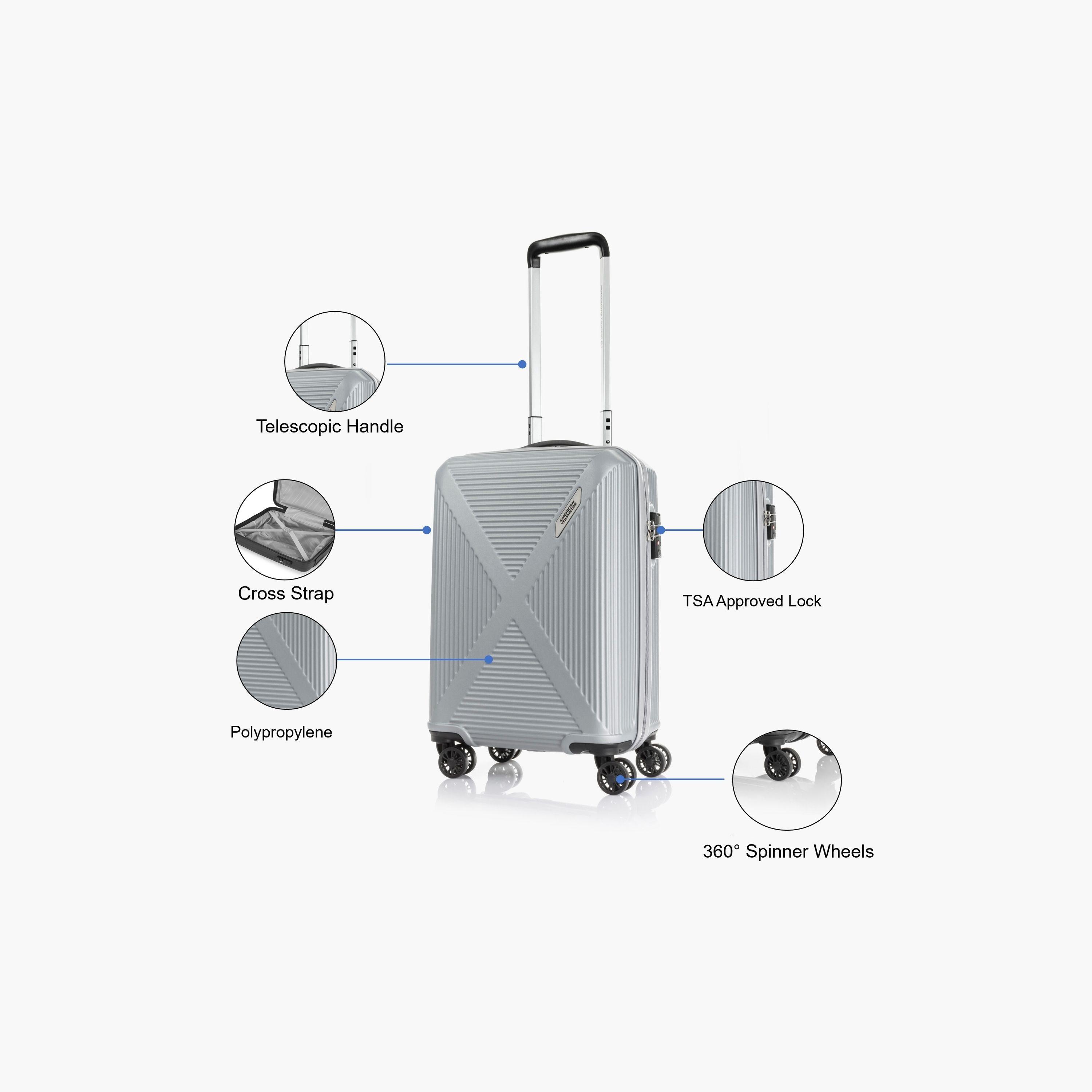 American Tourister Cuatro Set of 3 Polypropylene Hard Sided 4-Wheeler Spinner Trolley Bag with TSA Lock-travel-luggagesandbags-luggage-image-2