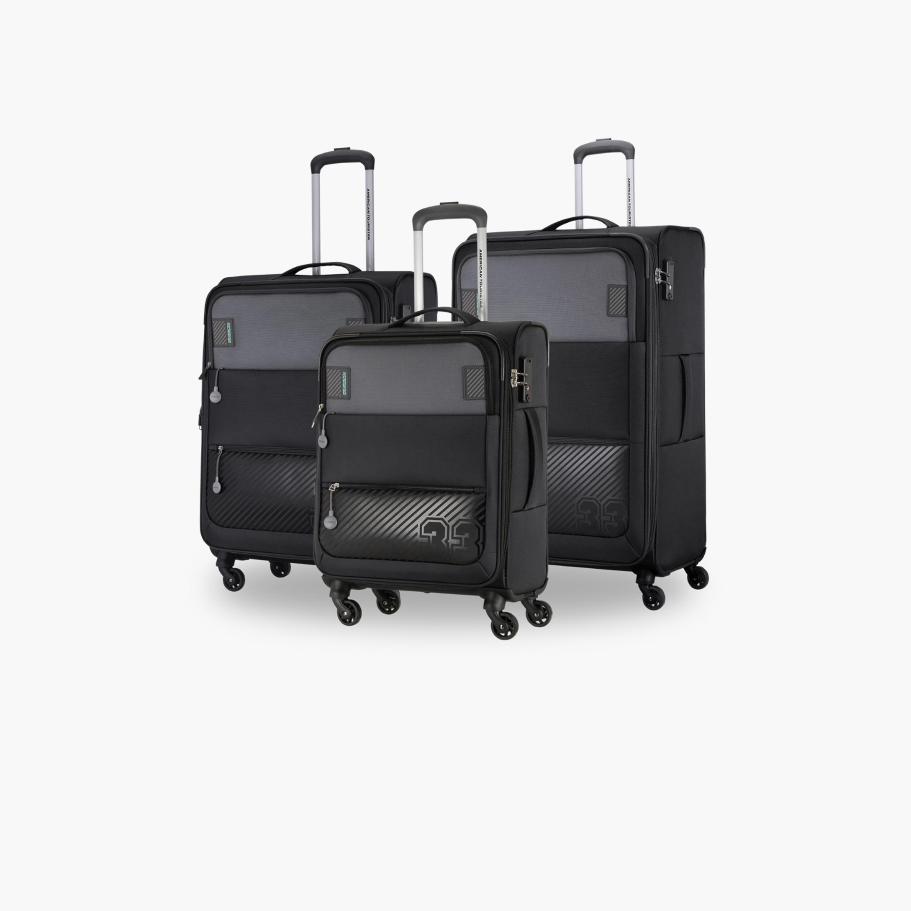 American Tourister Majoris Set of 3 Polyester Soft Sided 4-Wheeler Spinner Trolley Bag with Combination lock-travel-luggagesandbags-luggage-image-1