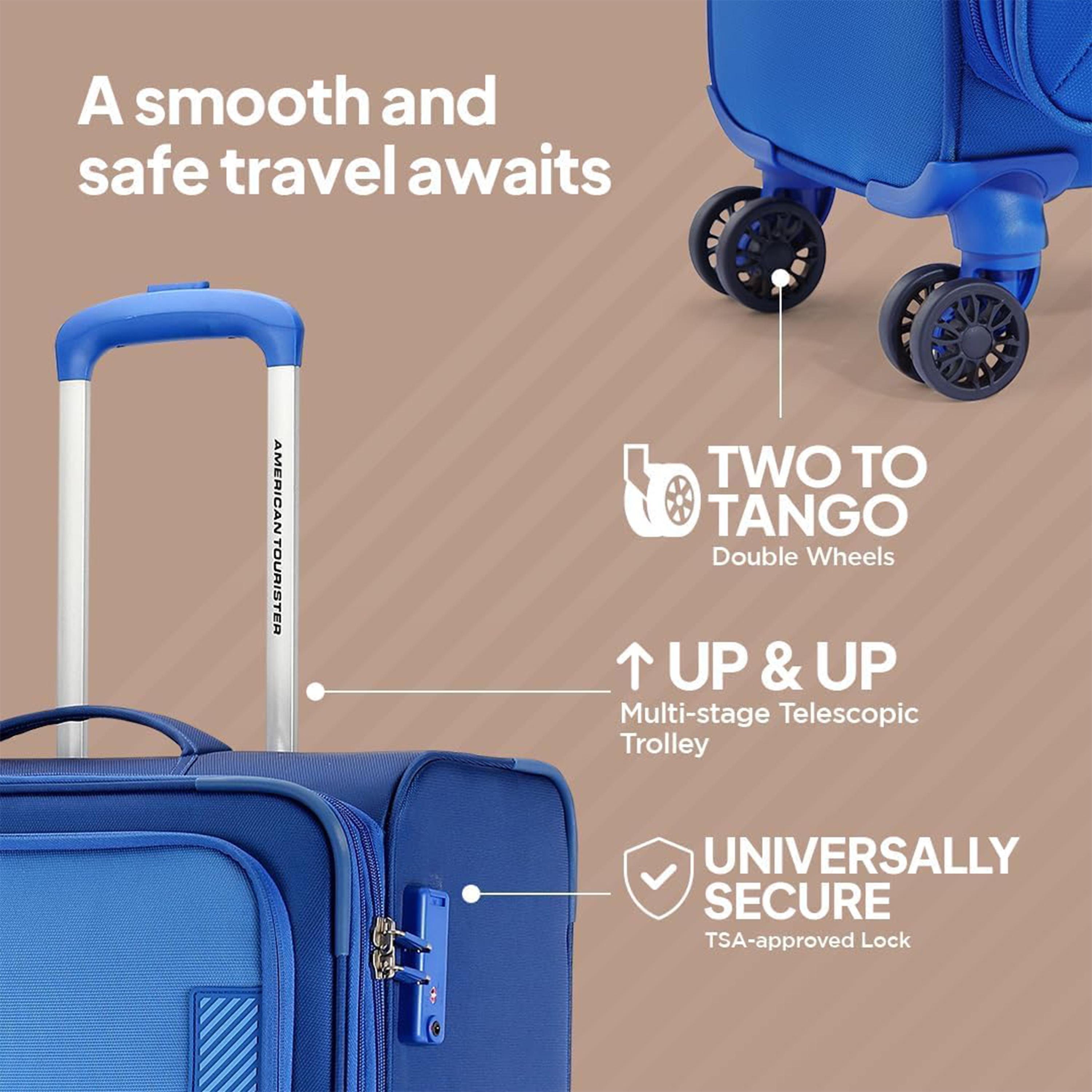 American Tourister Majoris Set of 3 Polyester Soft Sided 4-Wheeler Spinner Trolley Bag with Combination lock-travel-luggagesandbags-luggage-image-17