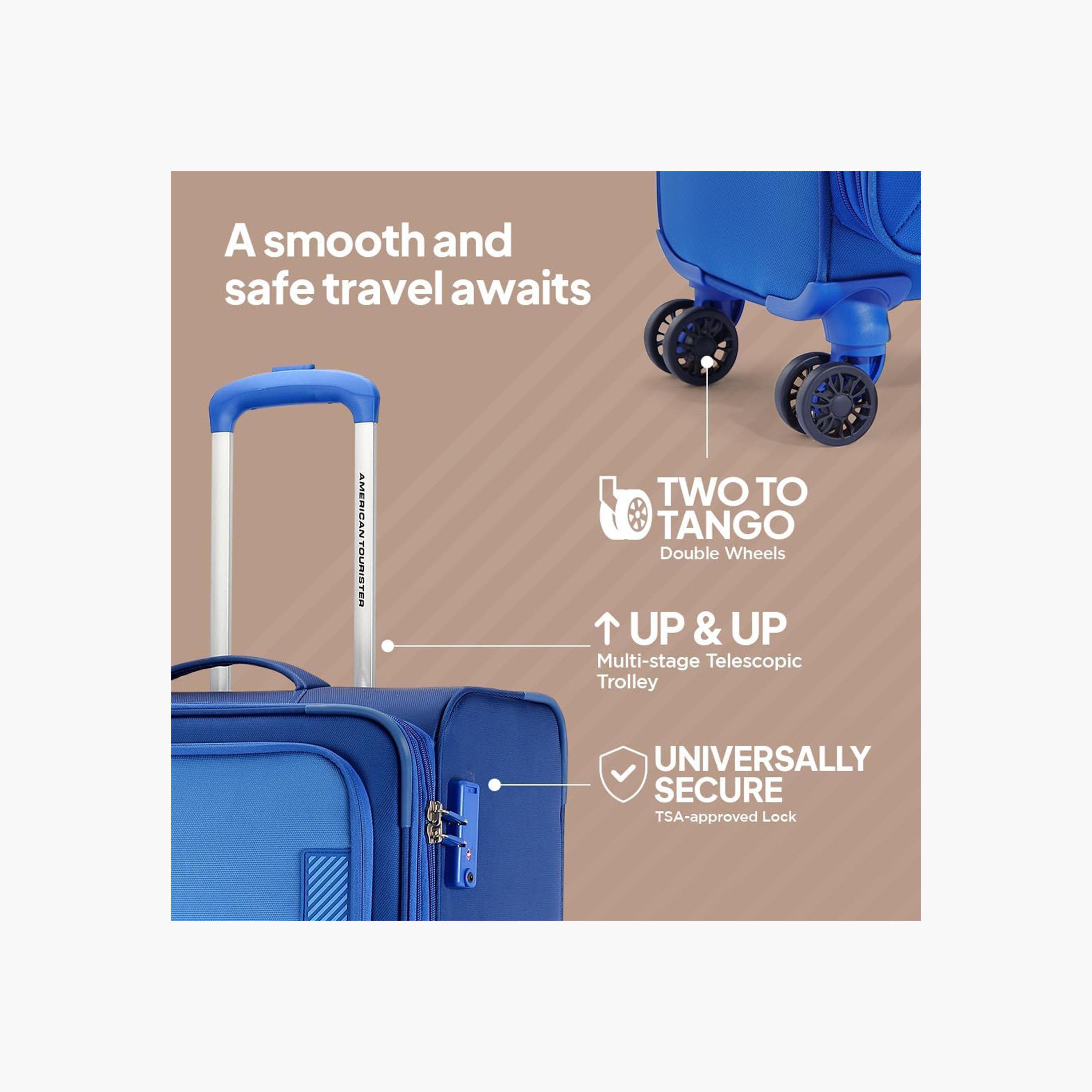 American Tourister Majoris Set of 3 Polyester Soft Sided 4-Wheeler Spinner Trolley Bag with Combination lock-travel-luggagesandbags-luggage-image-8