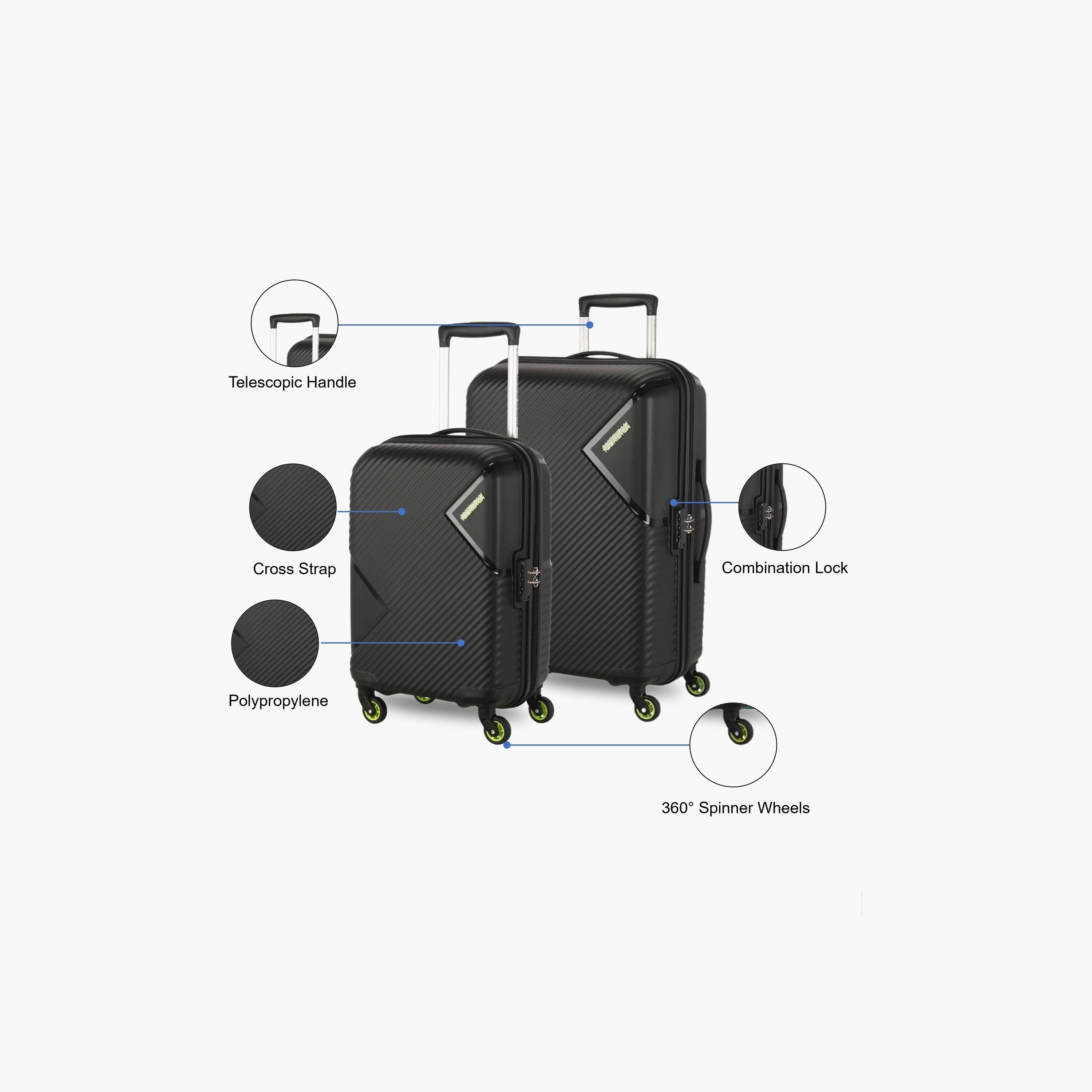 American Tourister Omega Set of 2 Polypropylene Hard Sided 4-Wheeler Spinner Trolley Bag with Combination lock-travel-luggagesandbags-luggage-image-2