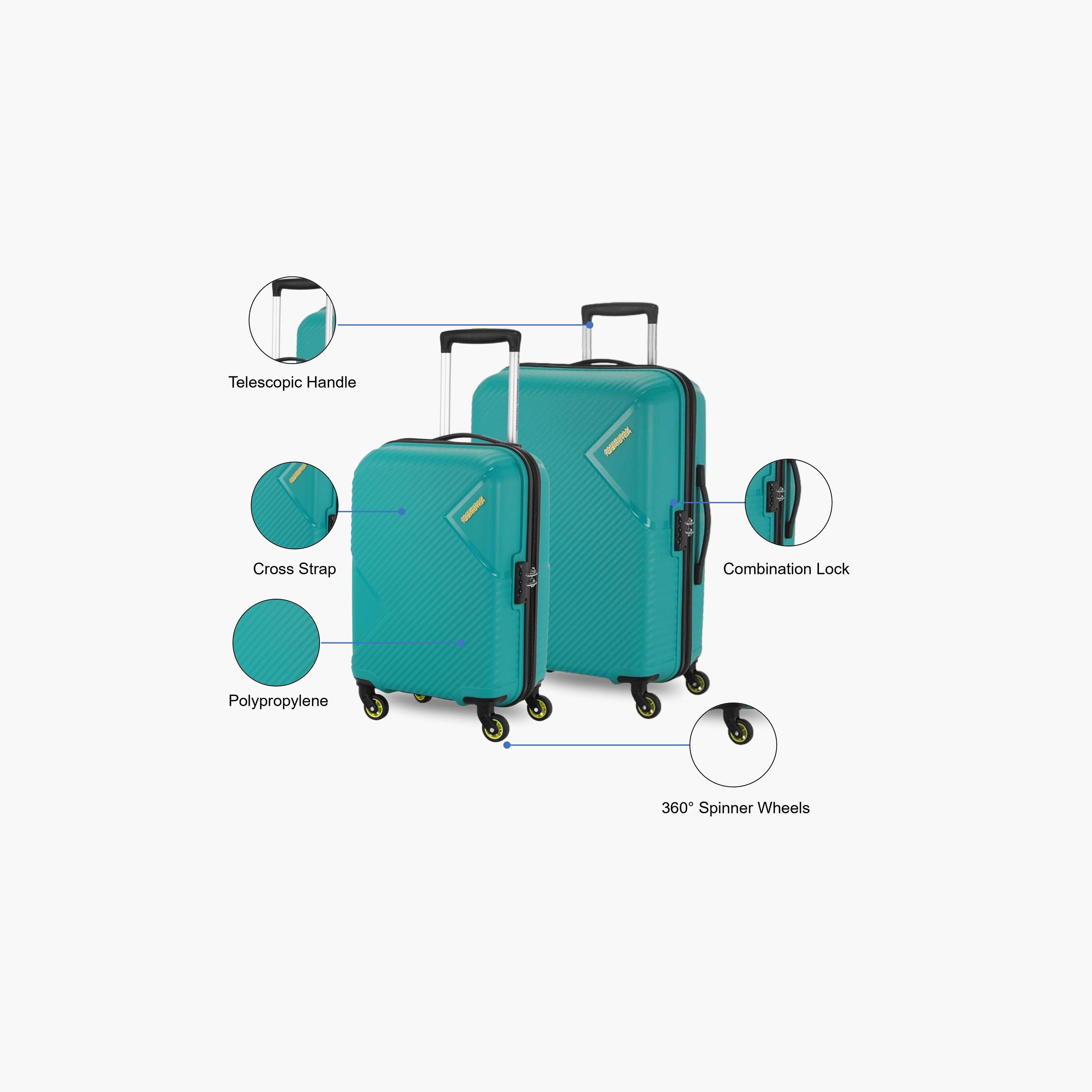American Tourister Omega Set of 2 Polypropylene Hard Sided 4-Wheeler Spinner Trolley Bag with Combination lock-travel-luggagesandbags-luggage-image-2