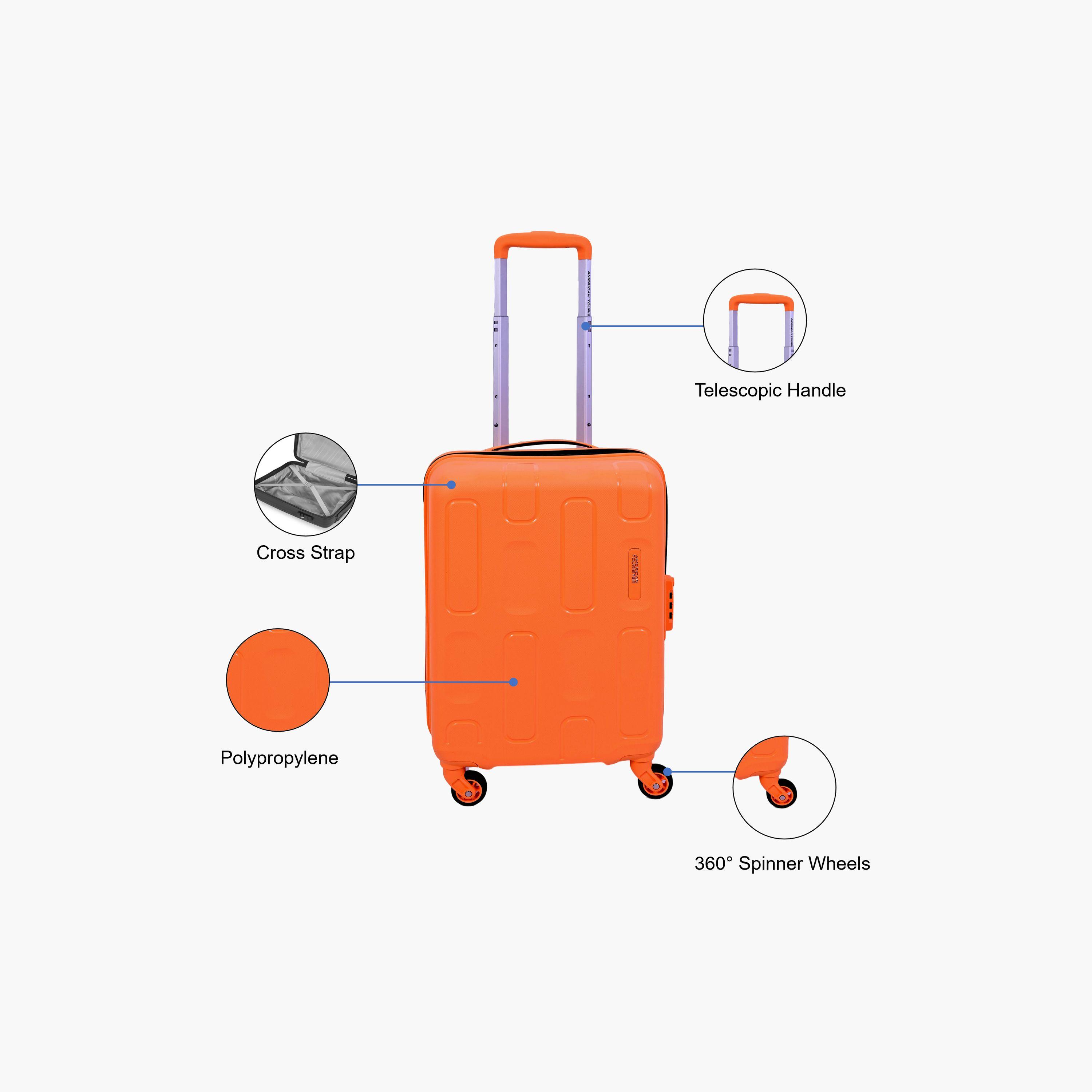 American Tourister Ellipso 55 CM Small Cabin Polypropylene Hard Sided 4-Wheeler Spinner Trolley Bag with TSA Lock-travel-luggagesandbags-luggage-image-3