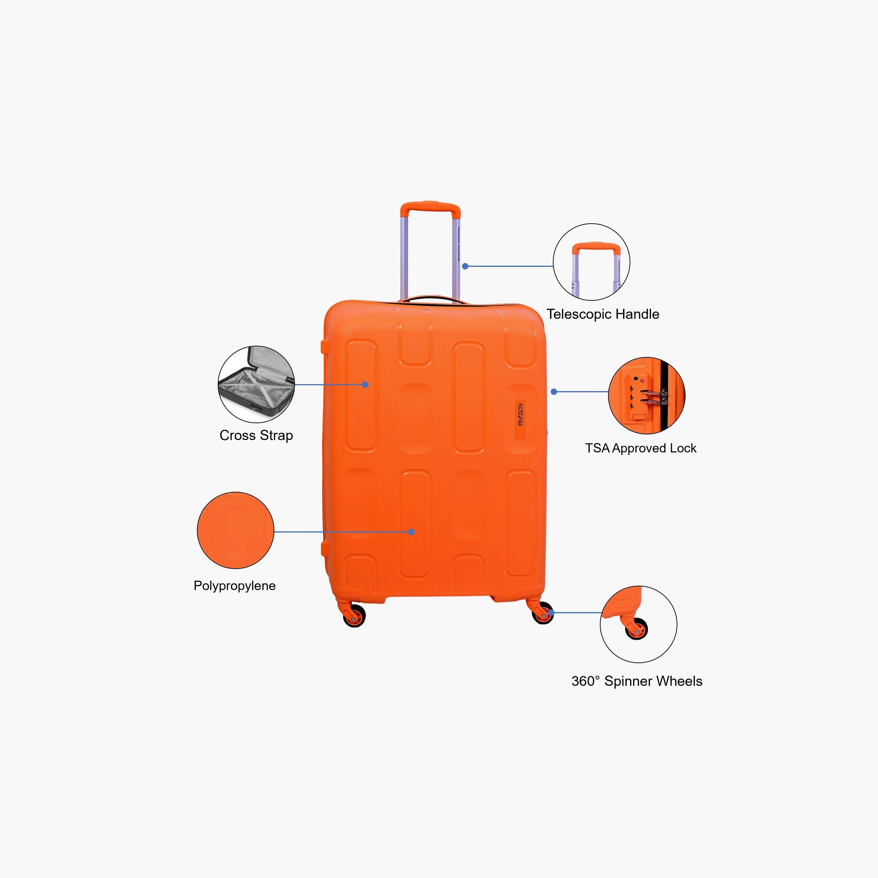 American Tourister Ellipso 79 CM Large Check-in Polypropylene Hard Sided 4-Wheeler Spinner Trolley Bag with TSA Lock-travel-luggagesandbags-luggage-image-3
