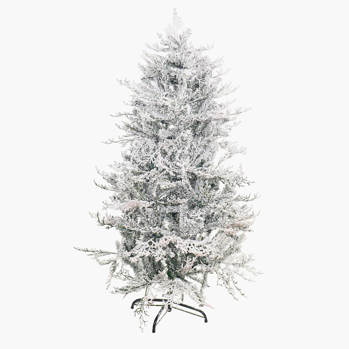 Lifelike Snow-Flocked Christmas Tree with Sturdy Metal Stand - 150 cm