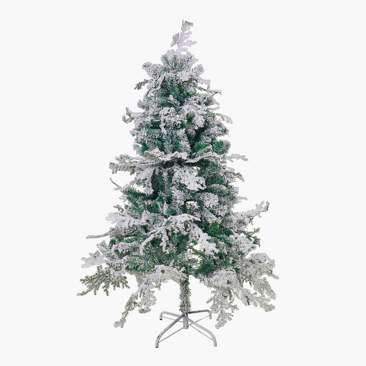 Snow-Flocked Christmas Tree with Sturdy Metal Stand - 150 cm