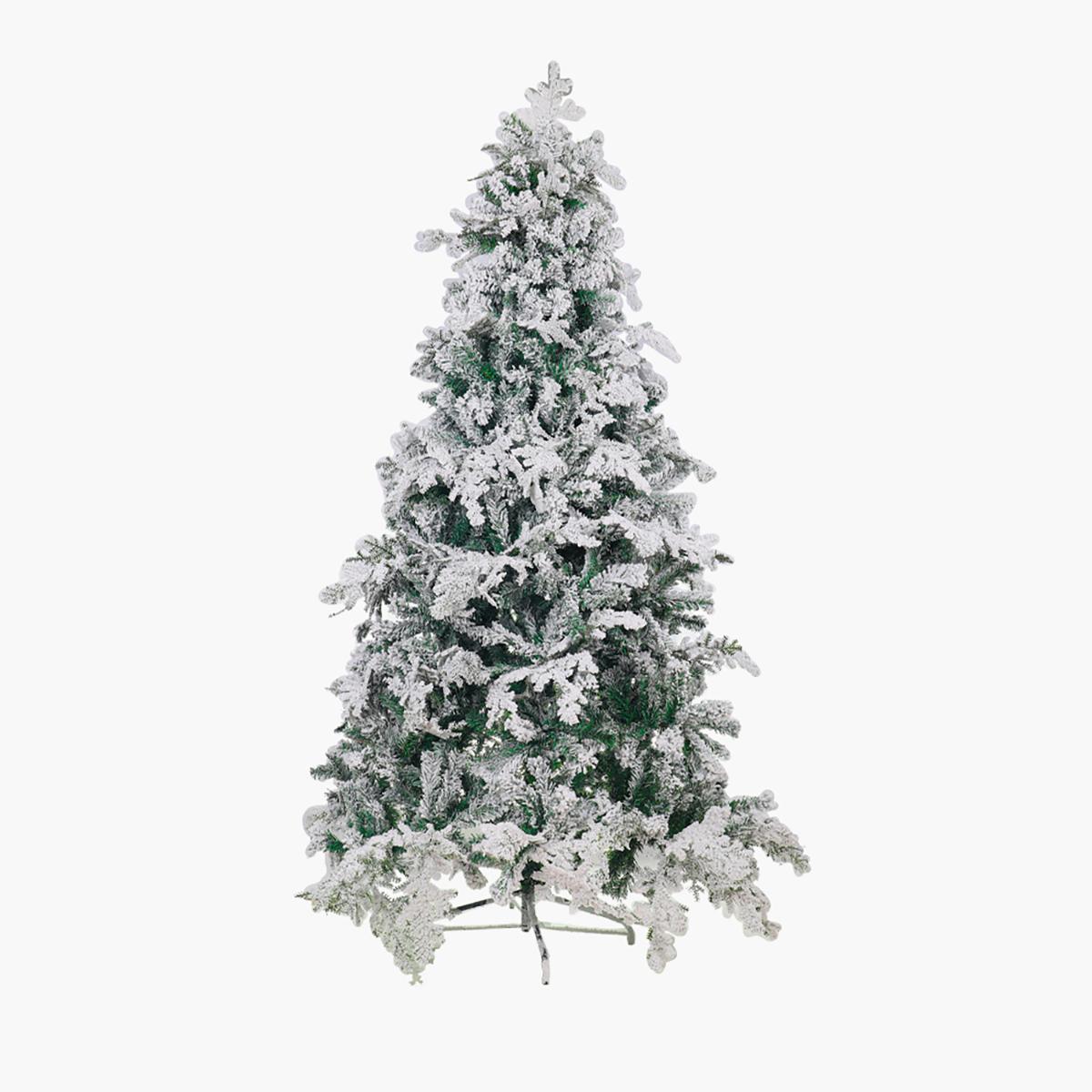 Snow-Flocked Christmas Tree with Sturdy Metal Stand - 190 cm