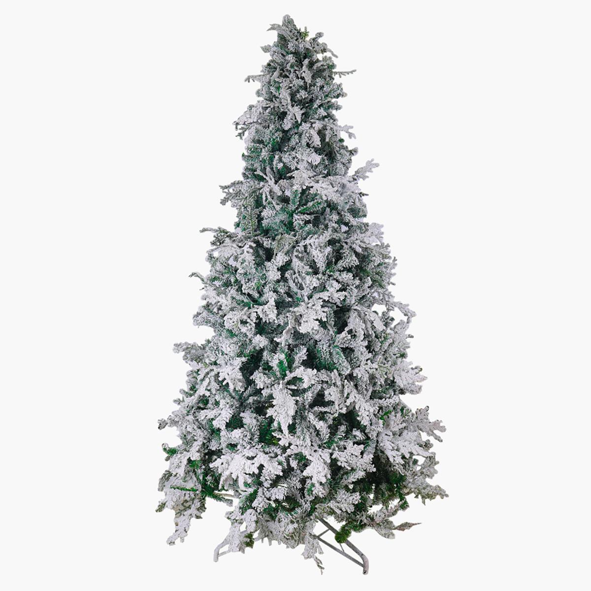Snow-Flocked Christmas Tree with Sturdy Metal Stand - 270 cm