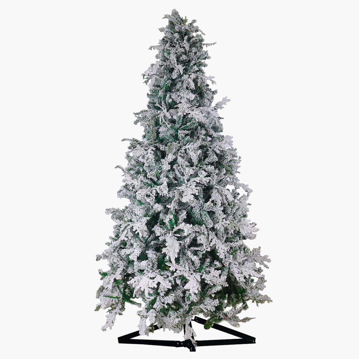 Snow-Flocked Christmas Tree with Sturdy Metal Stand - 350 cm
