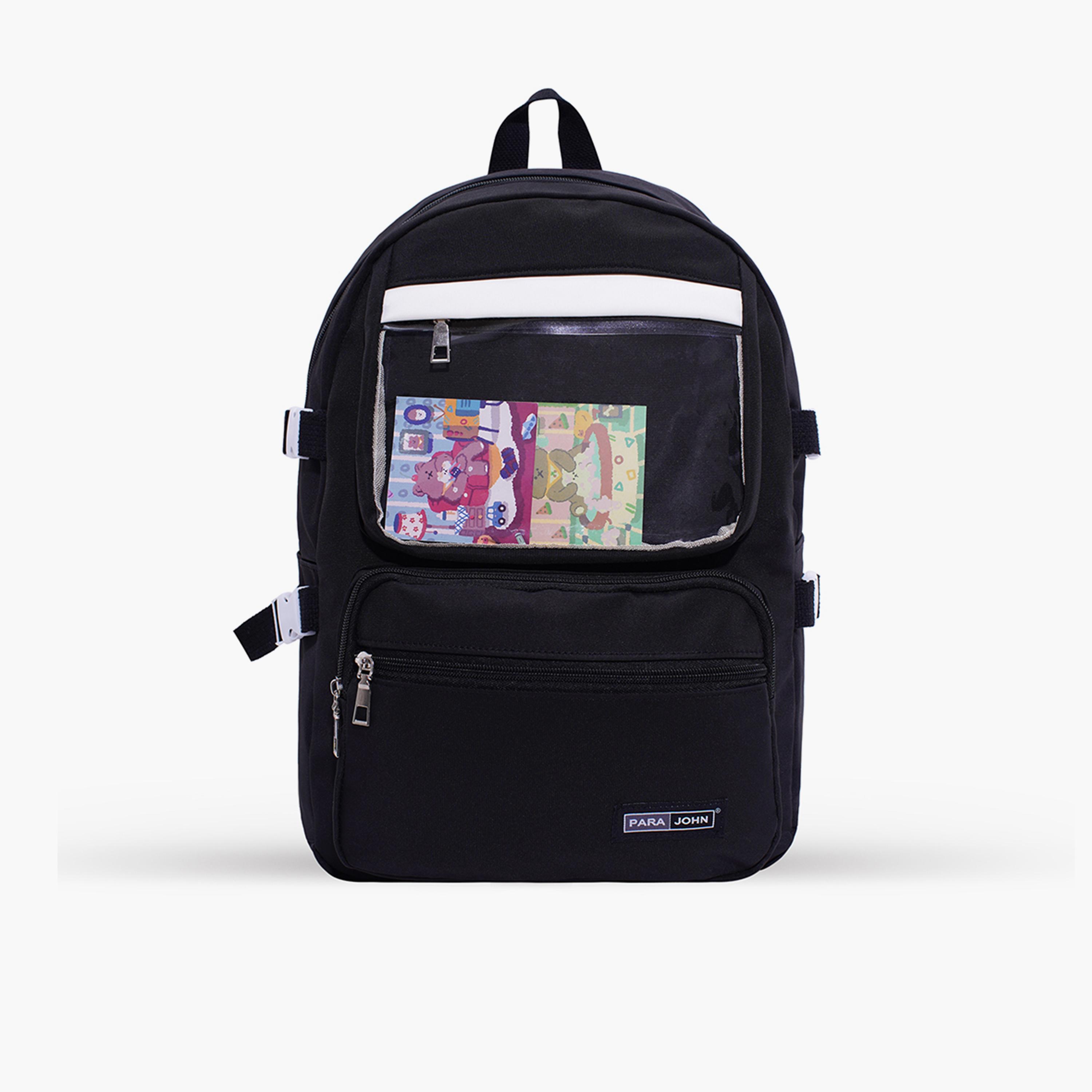 Para John 16 Inches Backpack Polyester with Adjustable Strap-school-bagsandbackpacks-backpacks-image-1