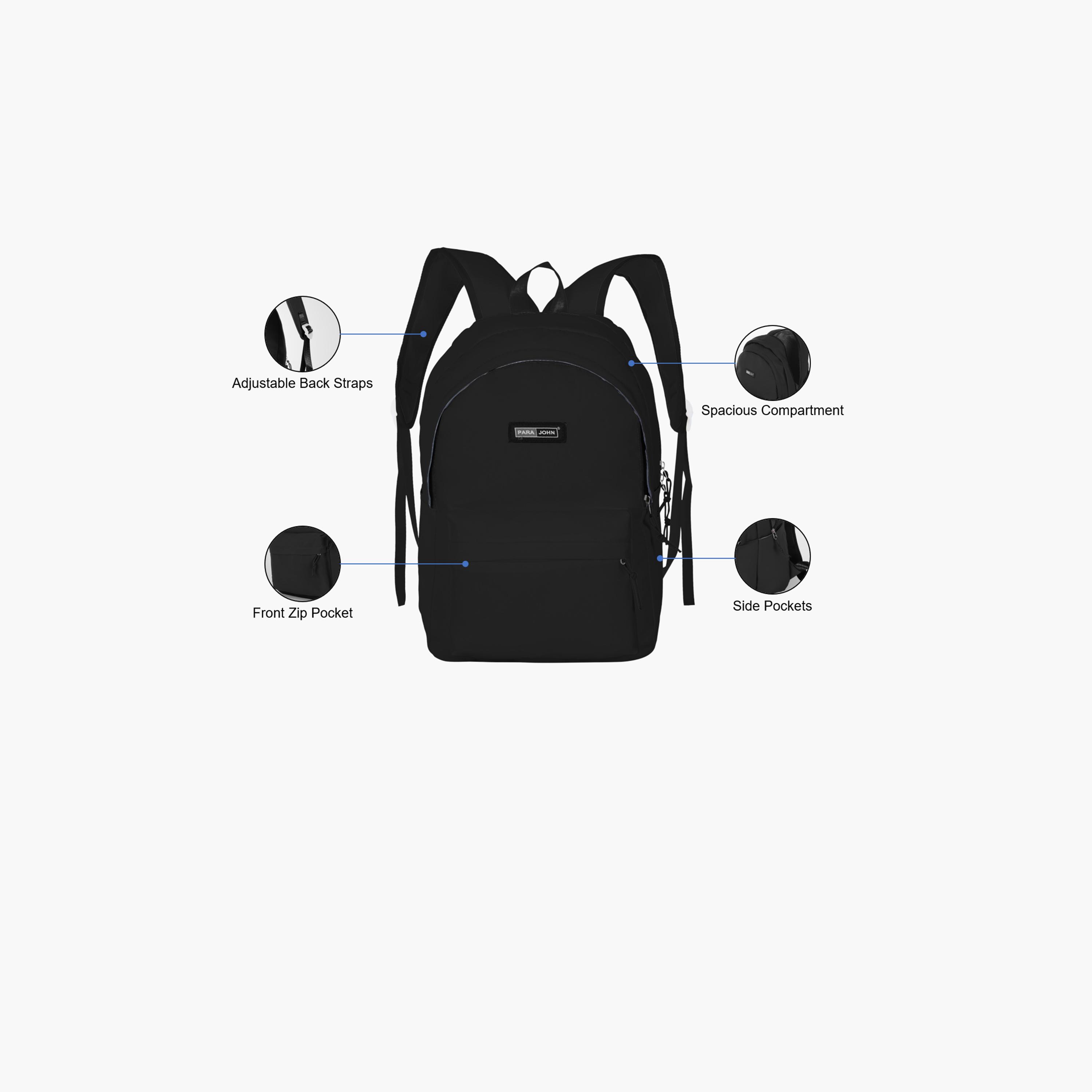 Para John 16 Inches Backpack Polyester with Adjustable Strap-women-bagsandwallets-backpacks-image-2