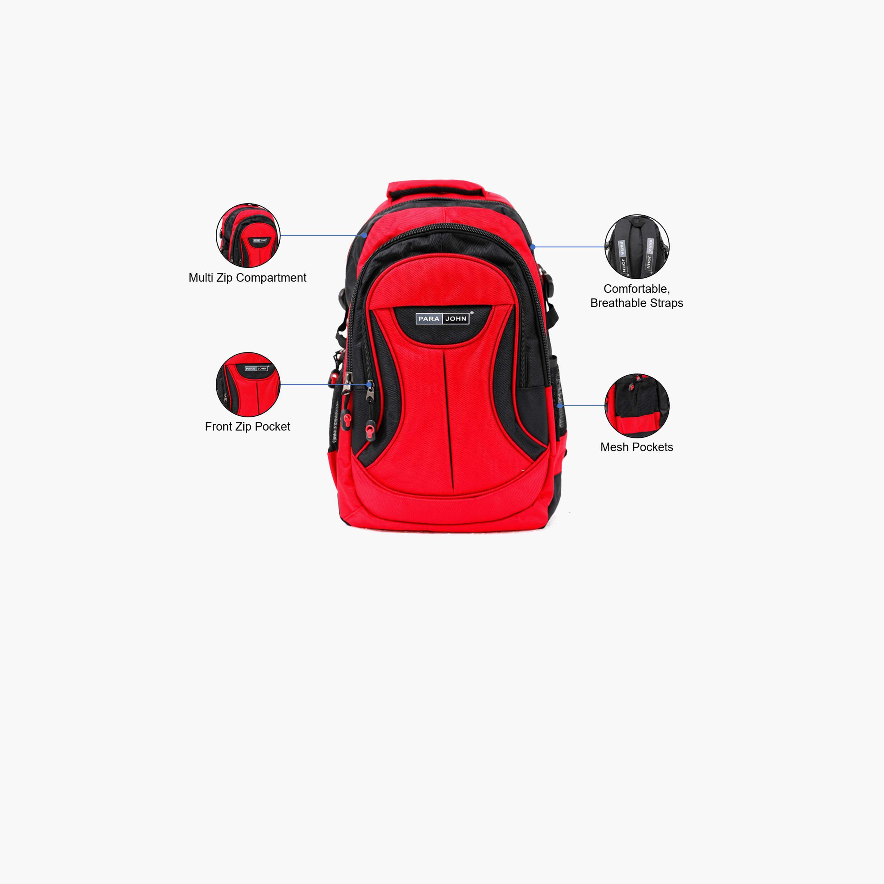 Para John 18 Inches Backpack Polyester with Adjustable Strap-men-bags-image-2