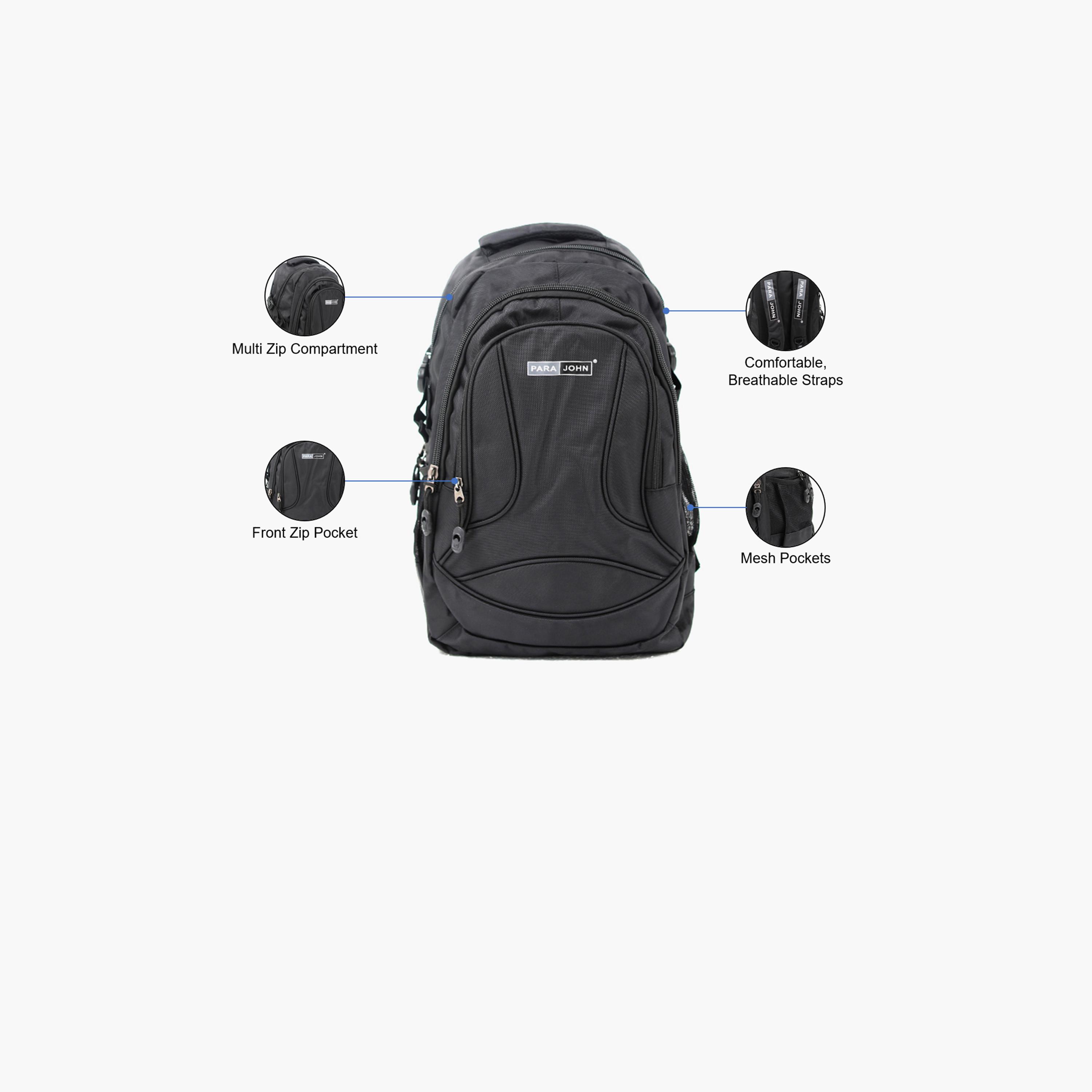 Para John 22 Inches Backpack Polyester with Adjustable Strap-travel-luggagesandbags-backpacks-image-2