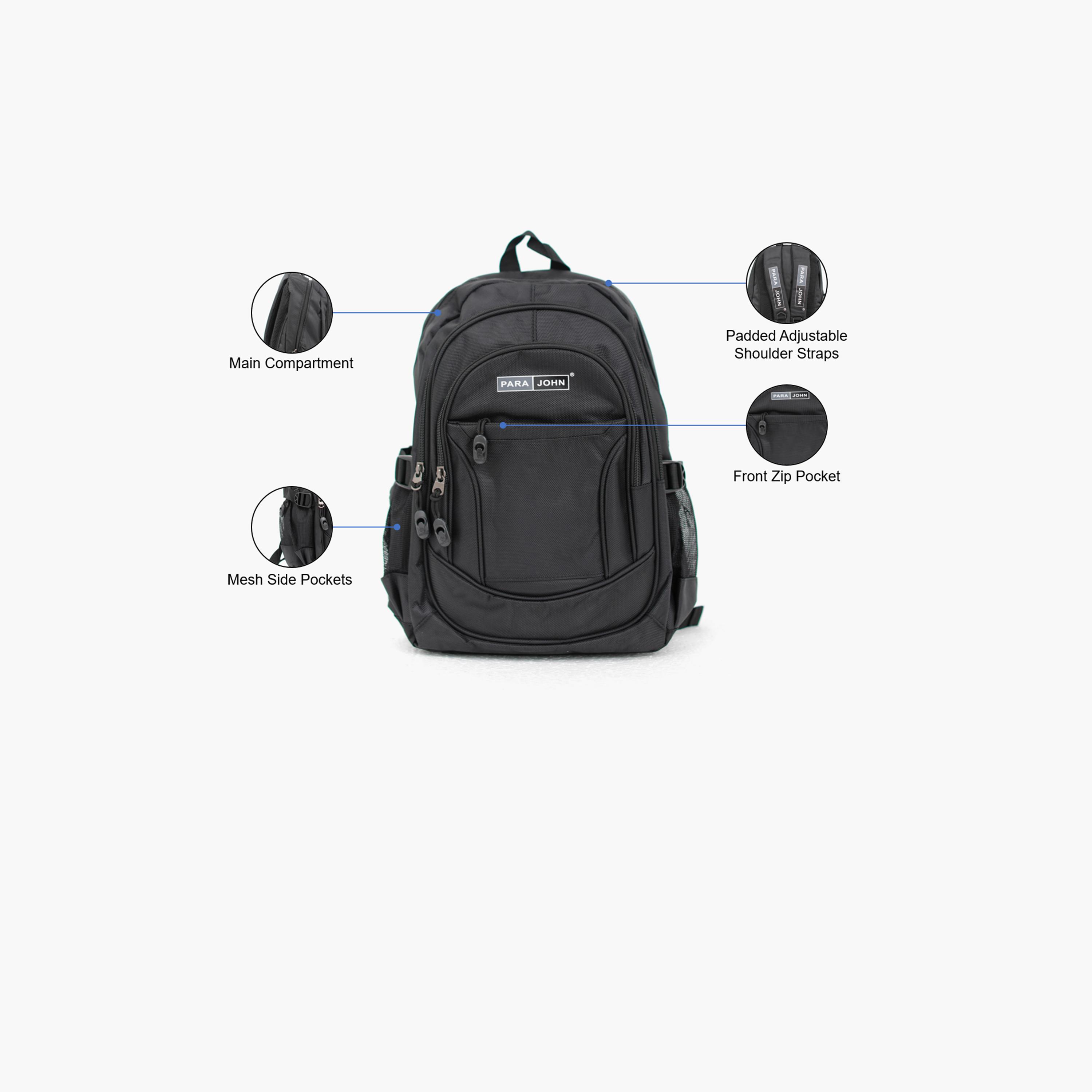 Para John 20 Inches Backpack Polyester with Adjustable Strap-men-bags-image-2