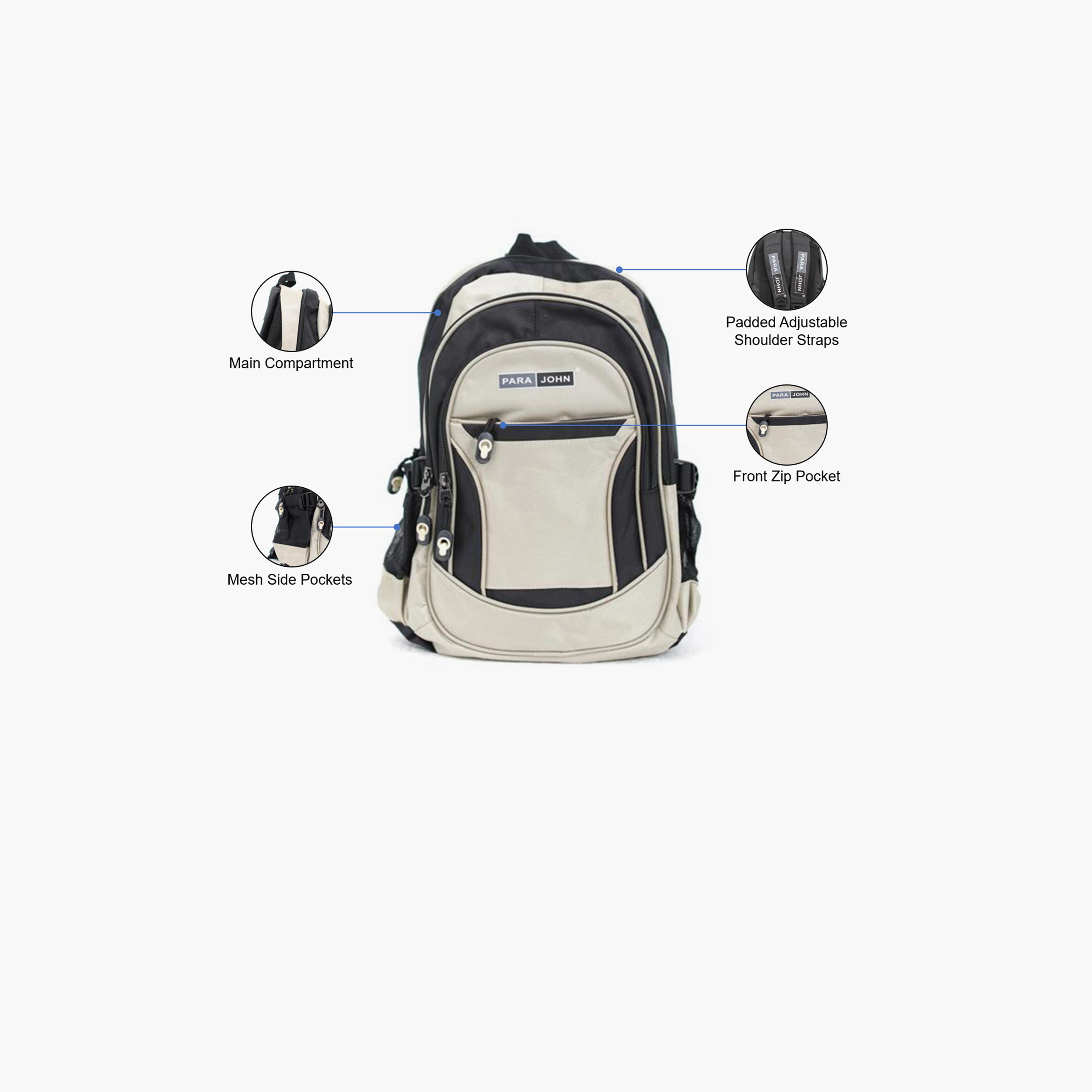 Para John 20 Inches Backpack Polyester with Adjustable Strap-men-bags-image-6