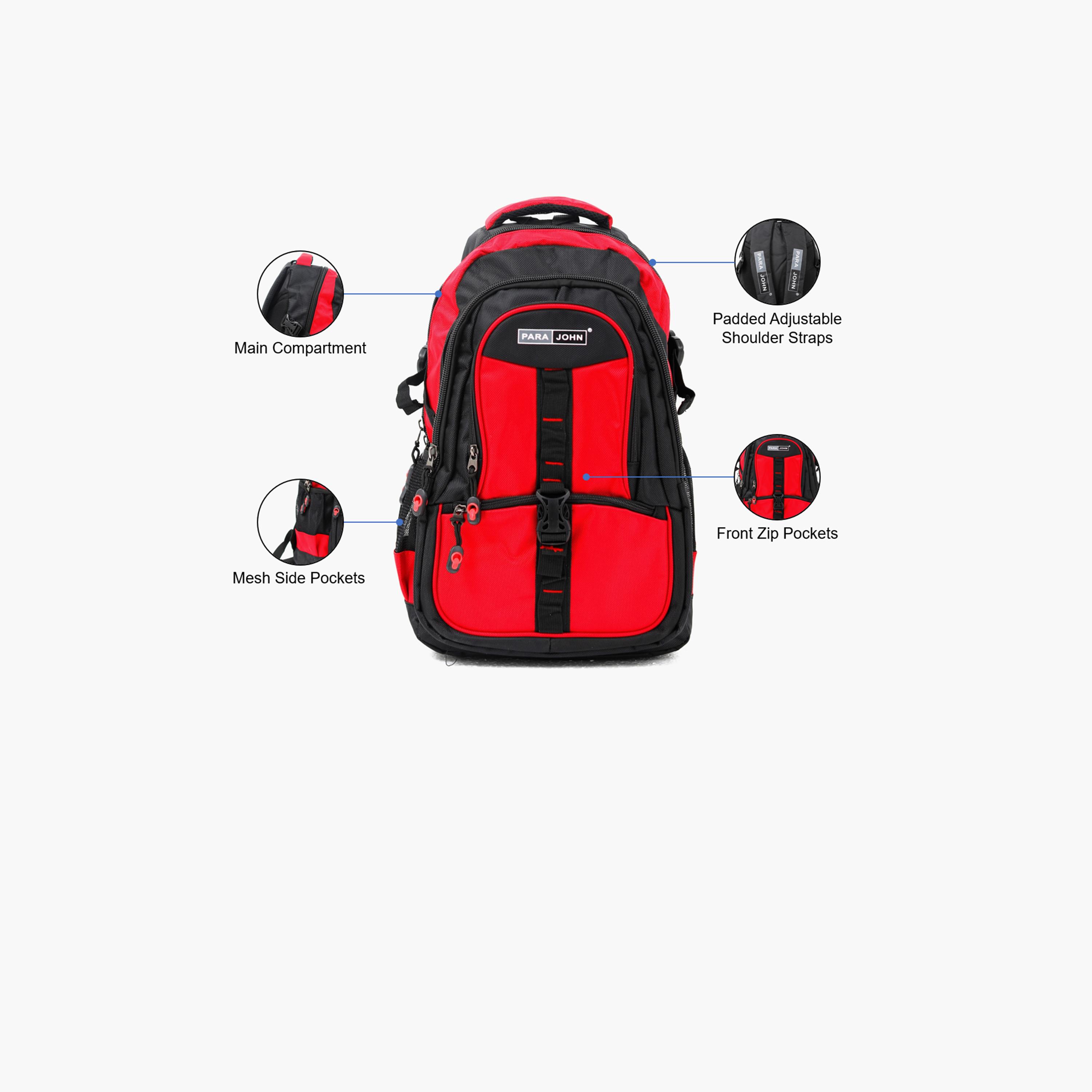 Para John 16 Inches Backpack Polyester with Adjustable Strap-school-bagsandbackpacks-backpacks-image-10