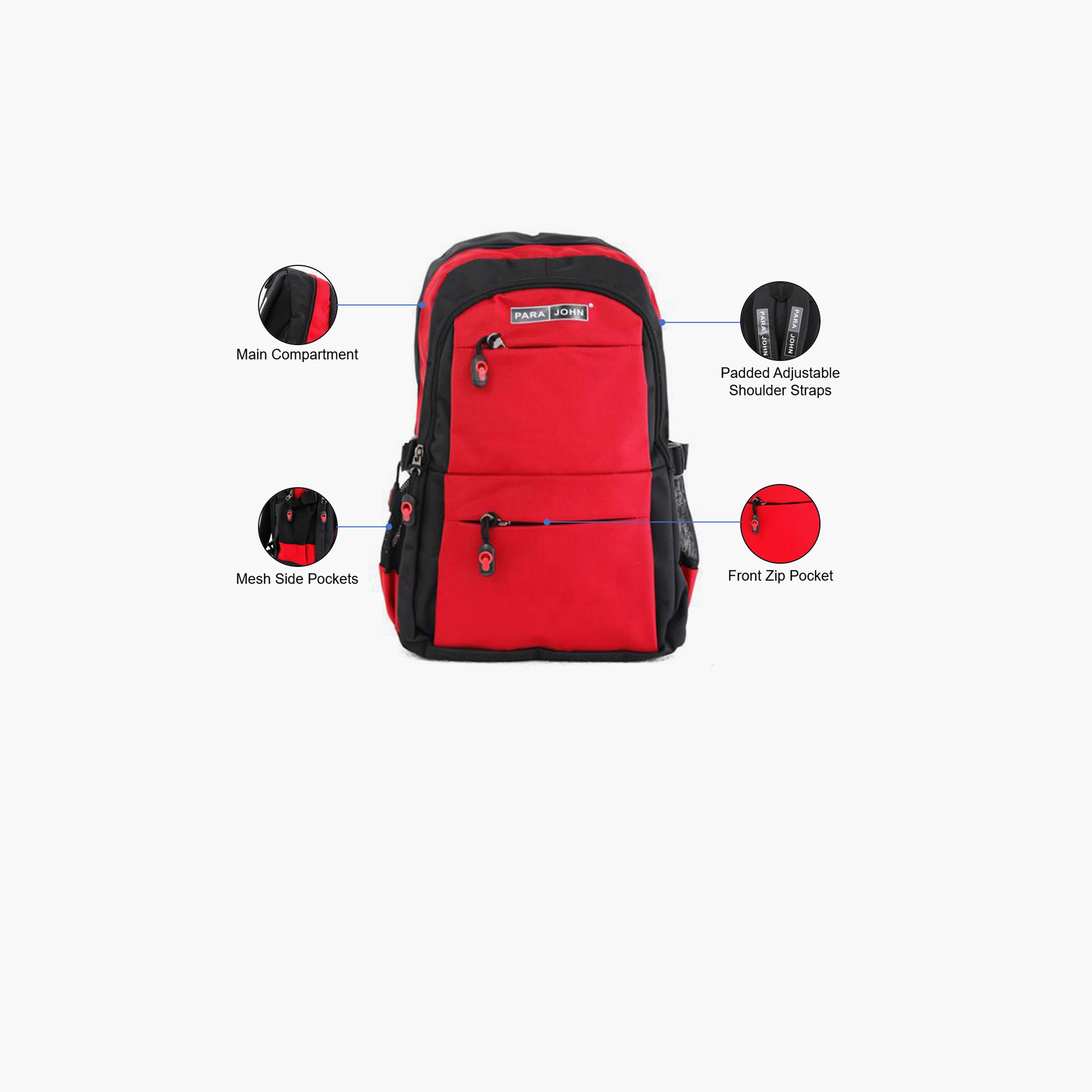 Para John 18 Inches Backpack Nylon with Adjustable Strap-school-bagsandbackpacks-backpacks-image-2