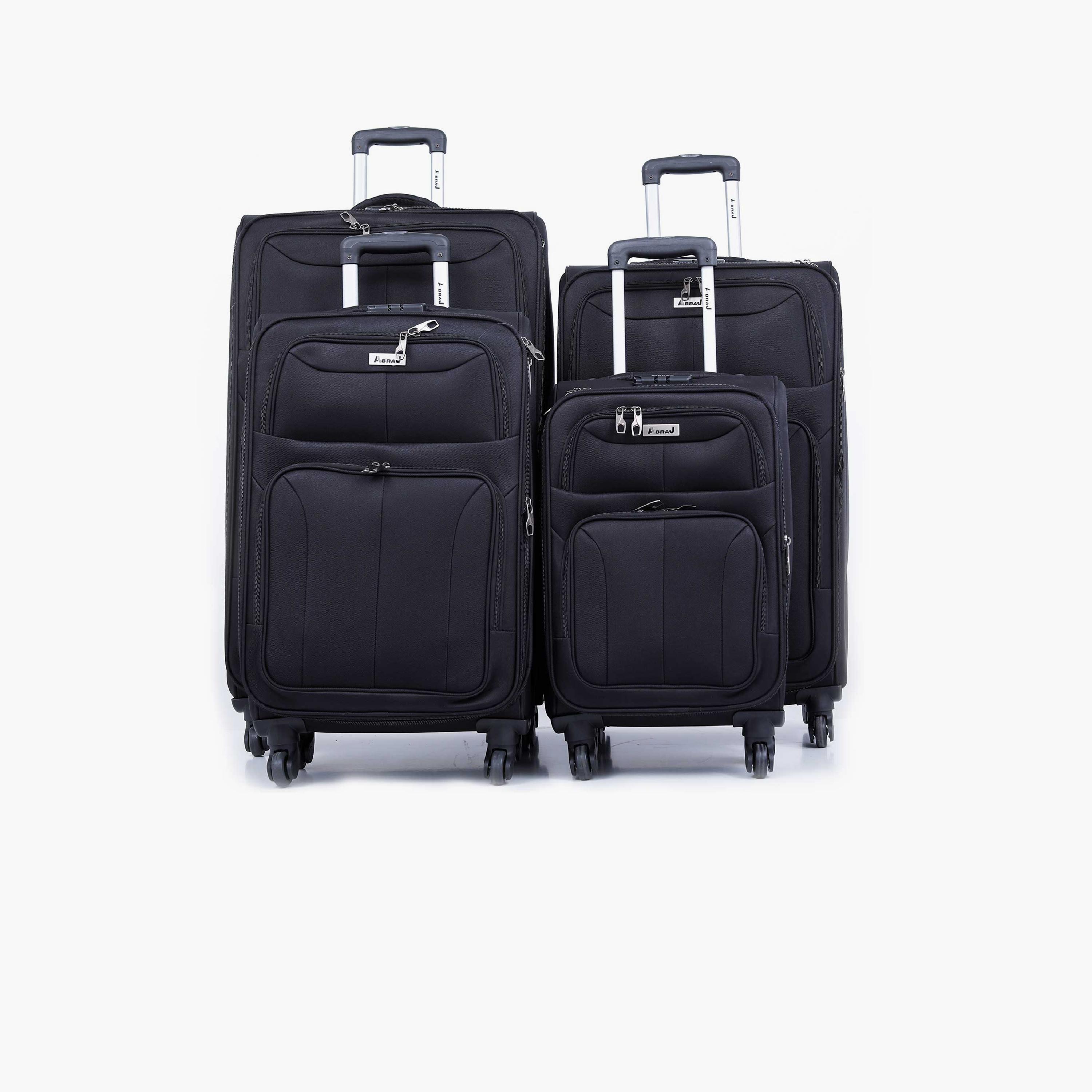 Para John Set of 4 Nylon Soft Sided 4-Wheeler Spinner Trolley Bag with Combination Lock-travel-luggagesandbags-luggage-image-1