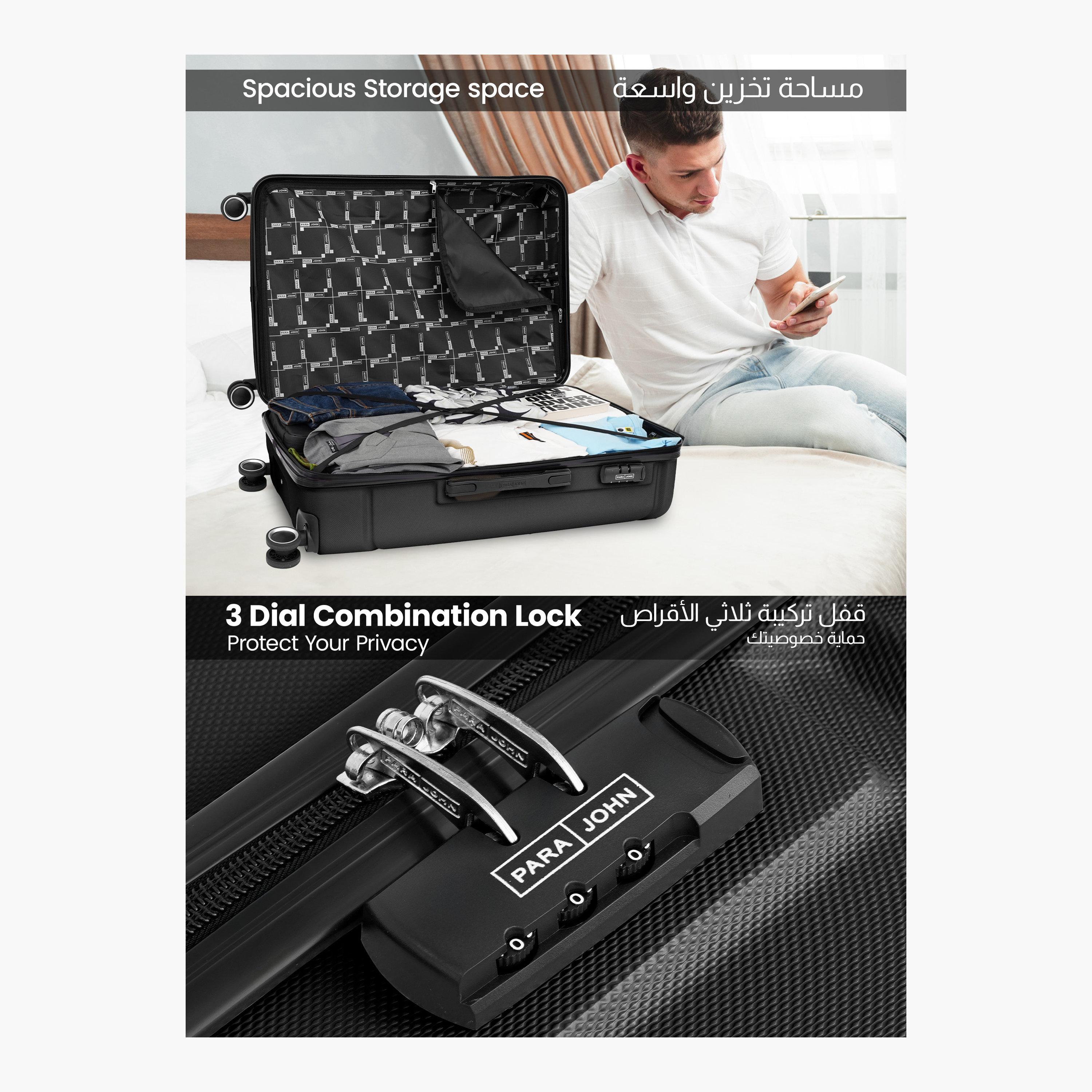 Para John Set of 2 ABS Hard Sided 4-Wheeler Spinner Trolley Bag with Combination Lock-travel-luggagesandbags-luggage-image-3
