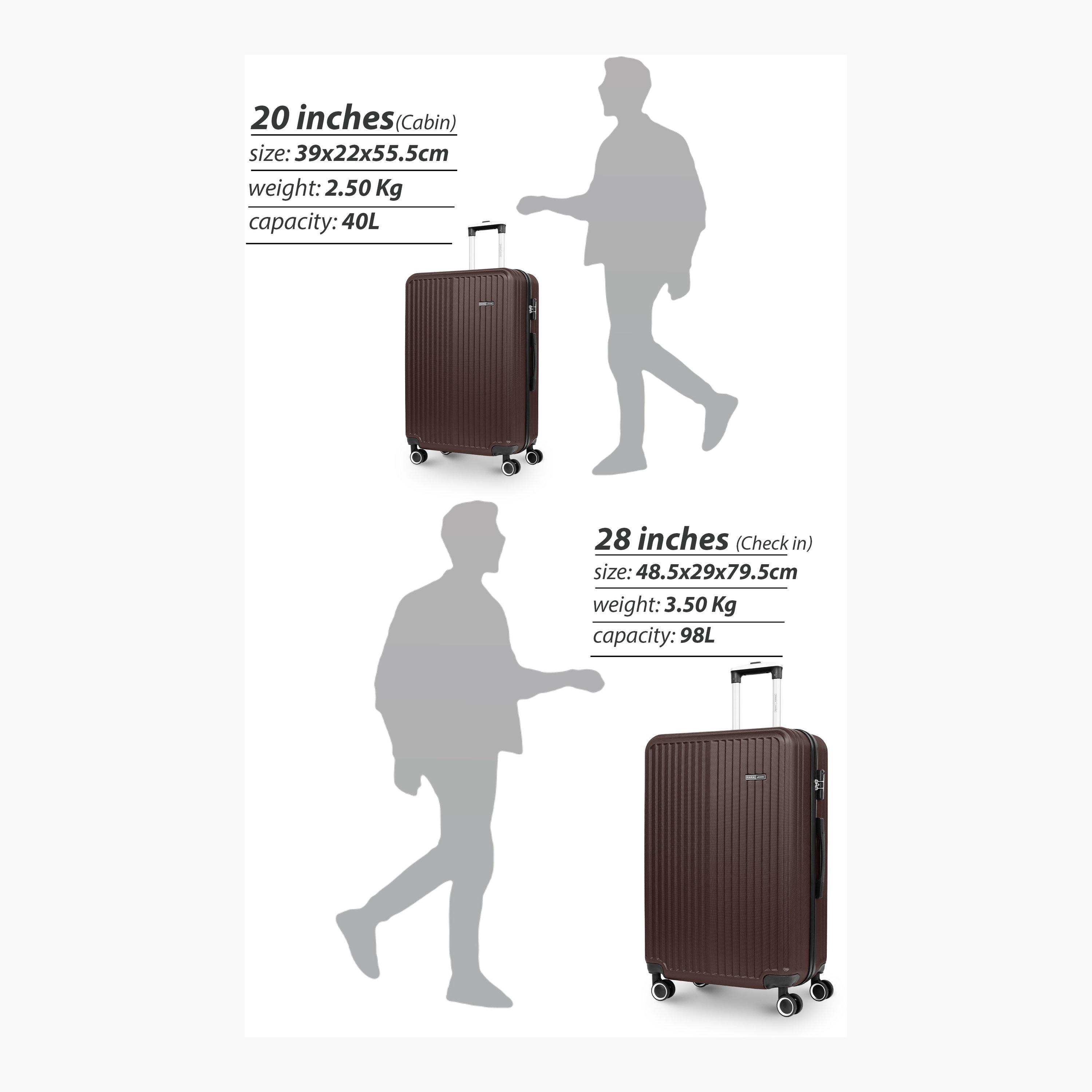 باراجون- طقم شنطتين بأربع عجلات دوارة من مادة ABS وجوانب صلبة مع قفل مركب-travel-luggagesandbags-luggage-image-40