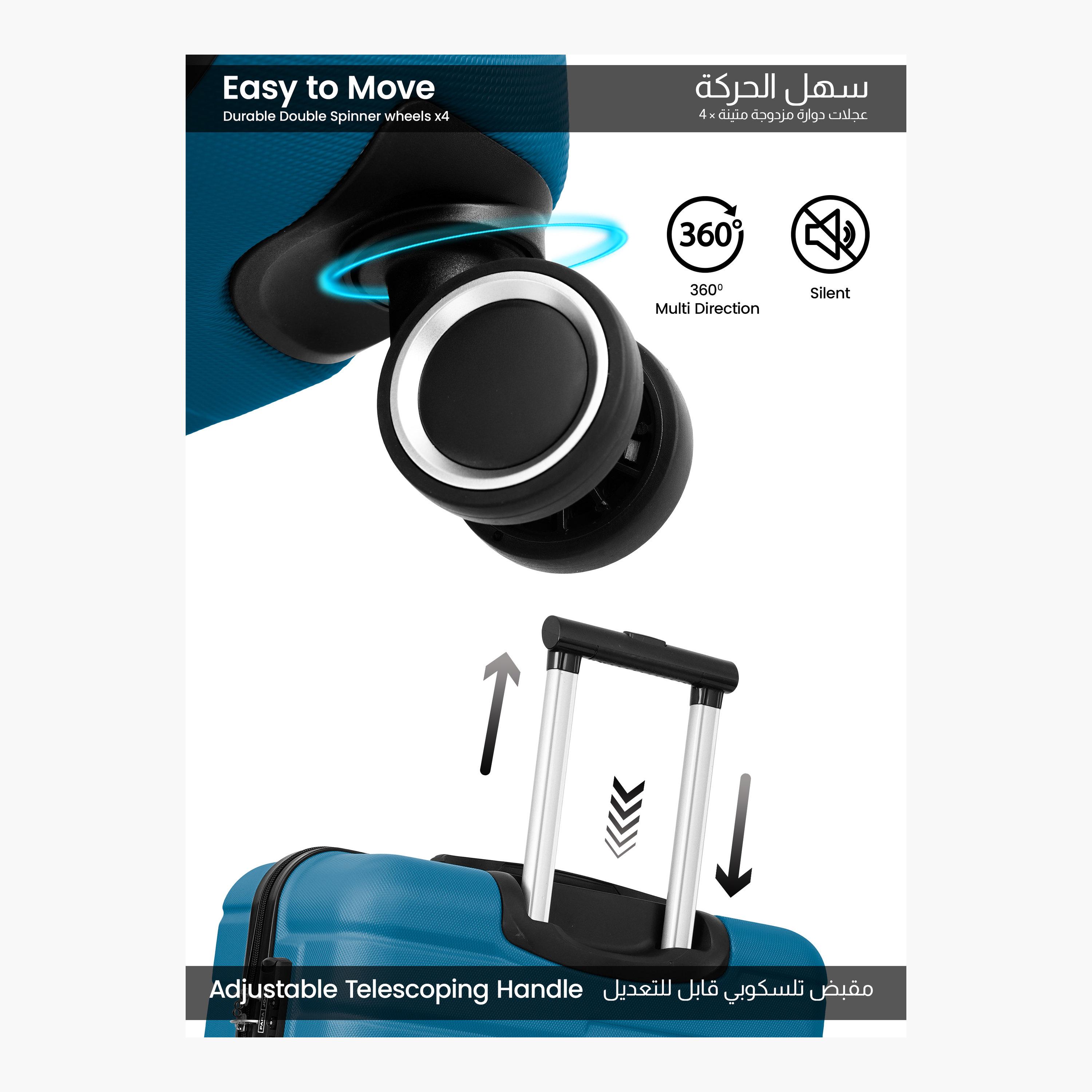 Para John Set of 2 ABS Hard Sided 4-Wheeler Spinner Trolley Bag with Combination Lock-travel-luggagesandbags-luggage-image-2