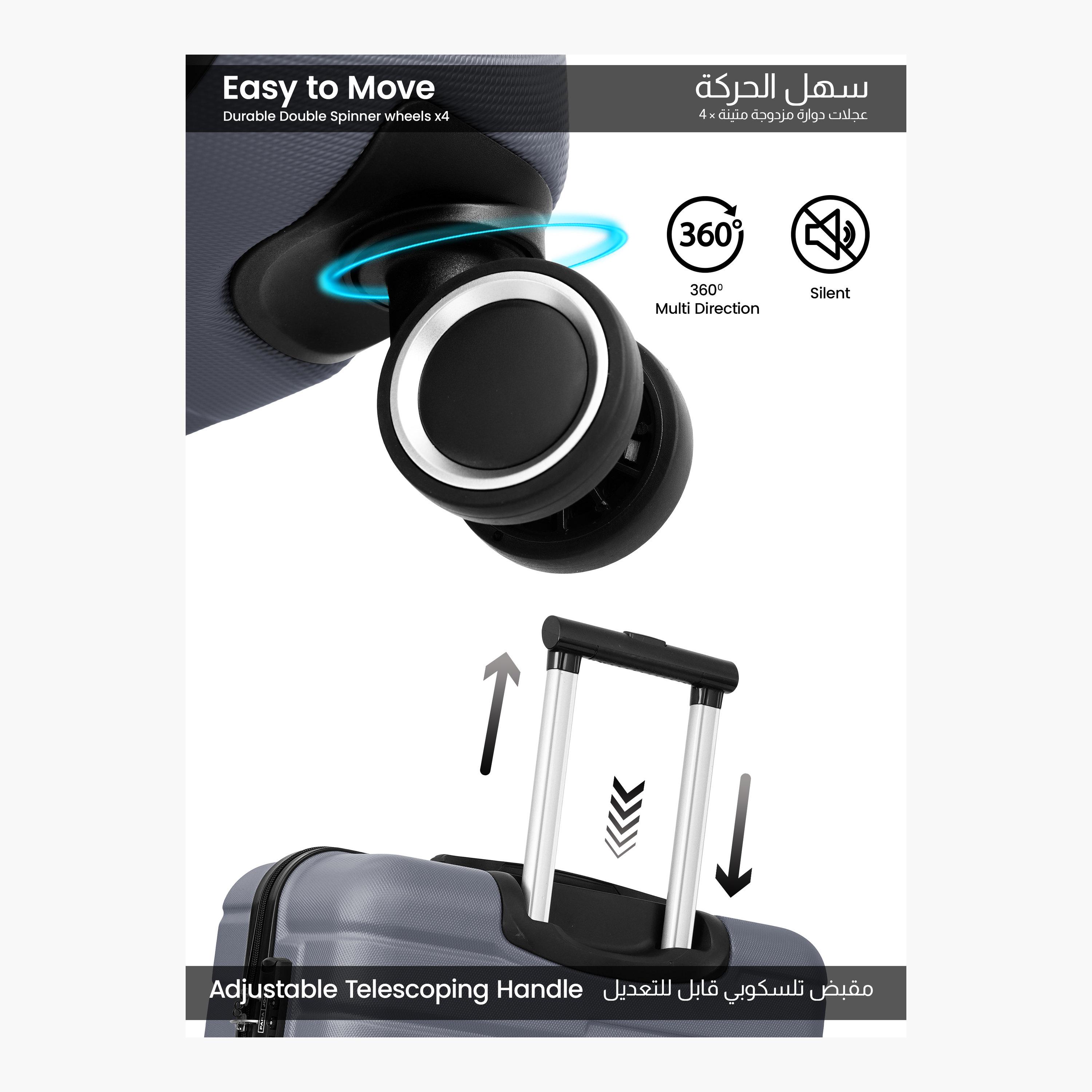 Para John Set of 2 ABS Hard Sided 4-Wheeler Spinner Trolley Bag with Combination Lock-travel-luggagesandbags-luggage-image-2