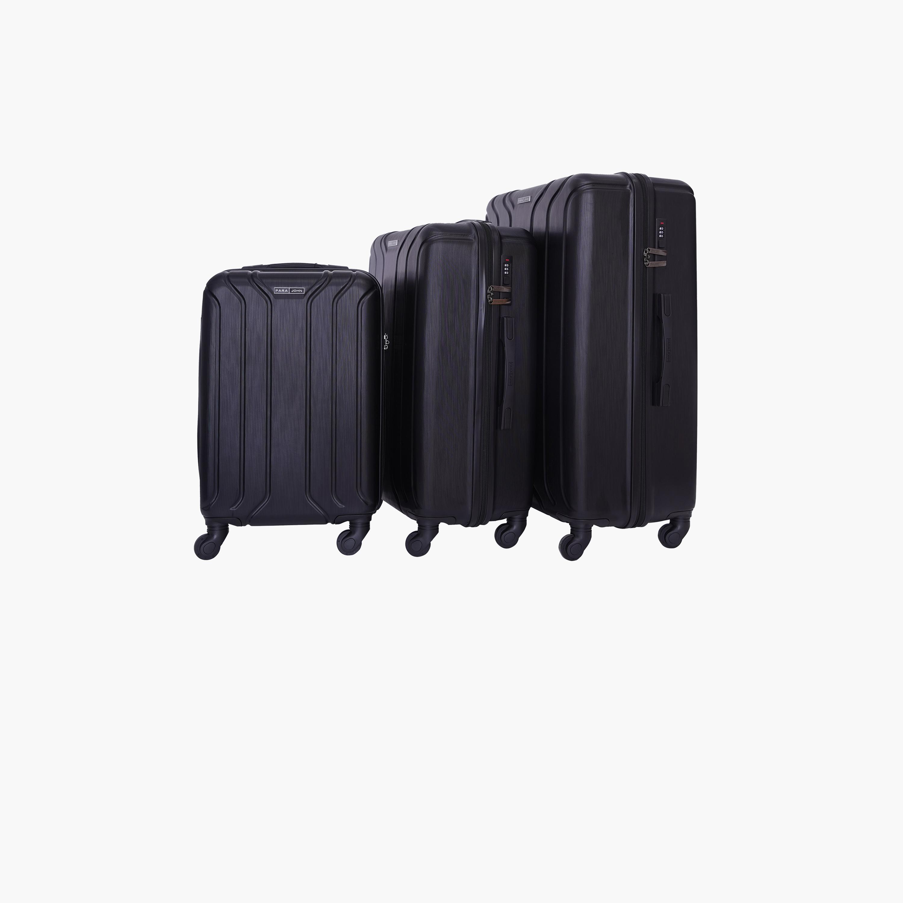 Para John Set of 3 ABS Hard Sided 4-Wheeler Spinner Trolley Bag with Combination Lock-travel-luggagesandbags-luggage-image-1