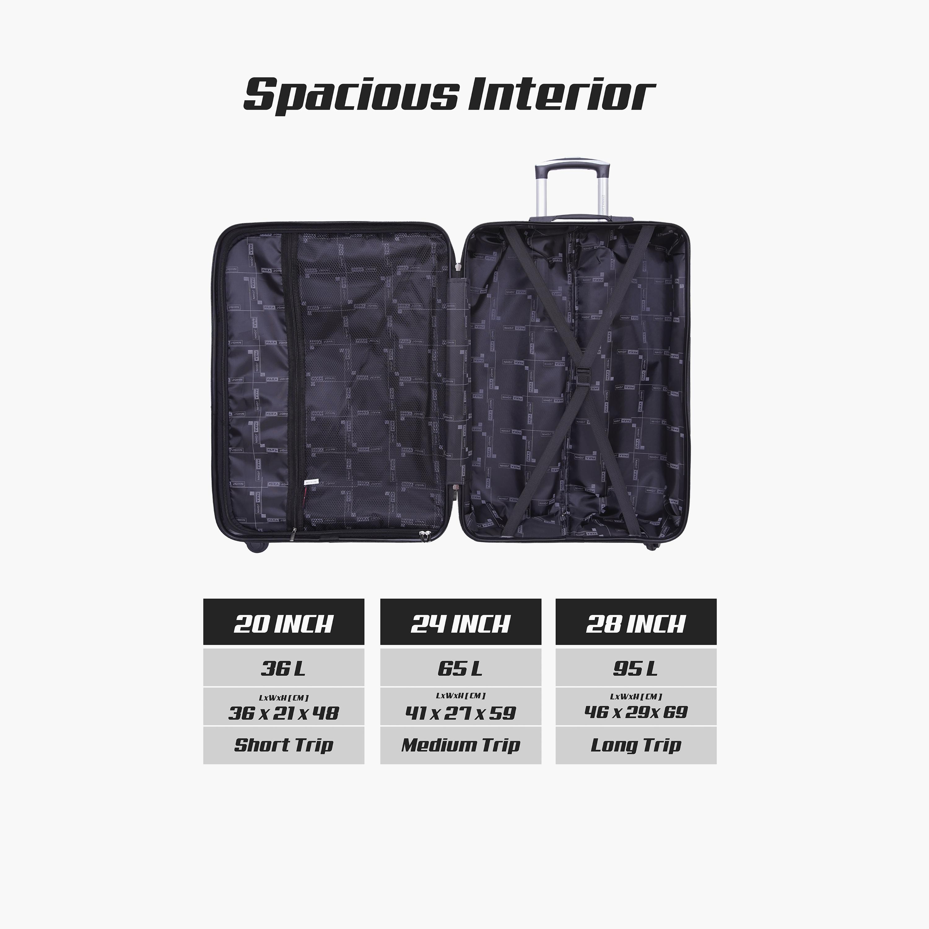 Para John Set of 3 ABS Hard Sided 4-Wheeler Spinner Trolley Bag with Combination Lock-travel-luggagesandbags-luggage-image-5