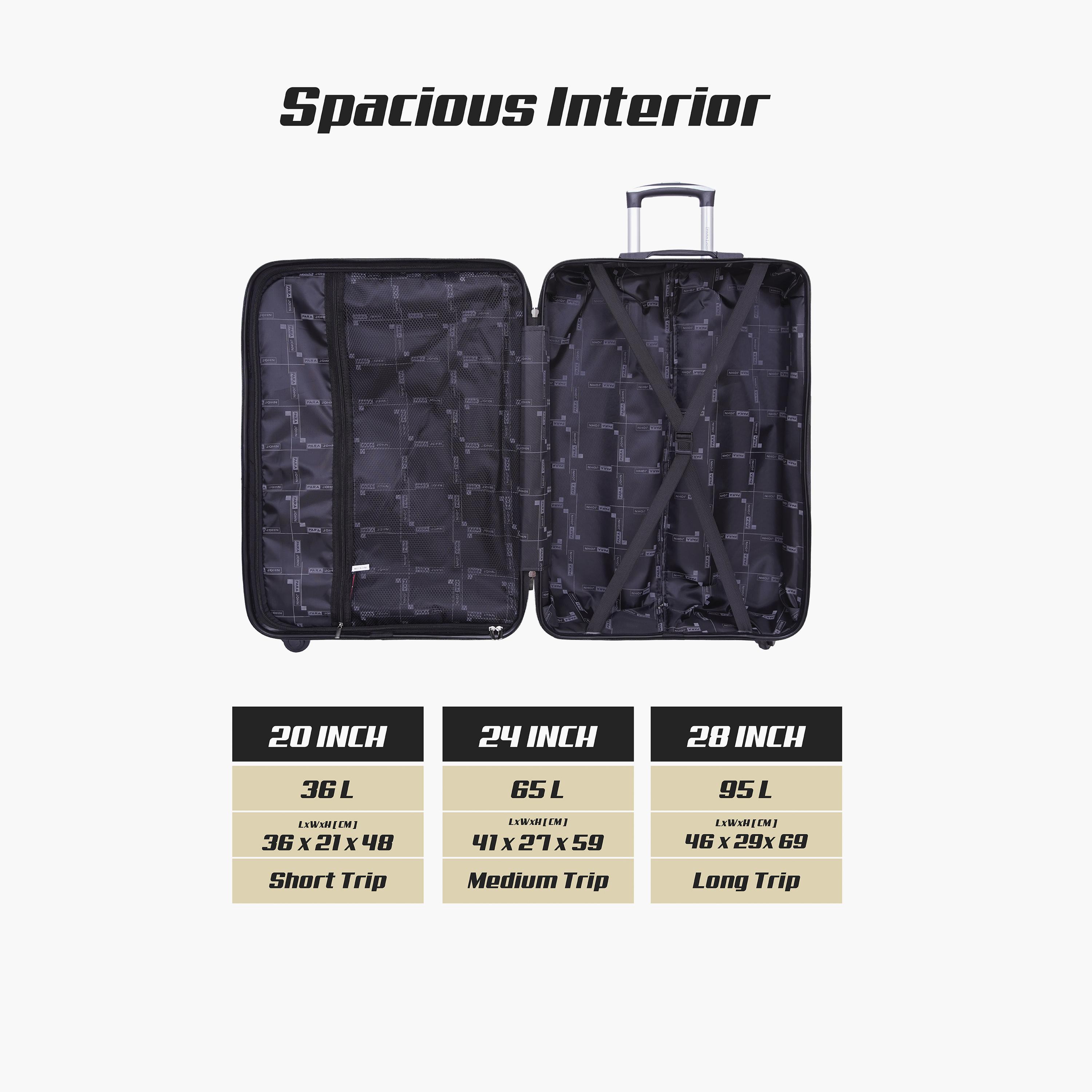 باراجون- طقم 3 شنط بأربع عجلات دوارة من مادة ABS وجوانب صلبة مع قفل مركب-travel-luggagesandbags-luggage-image-10