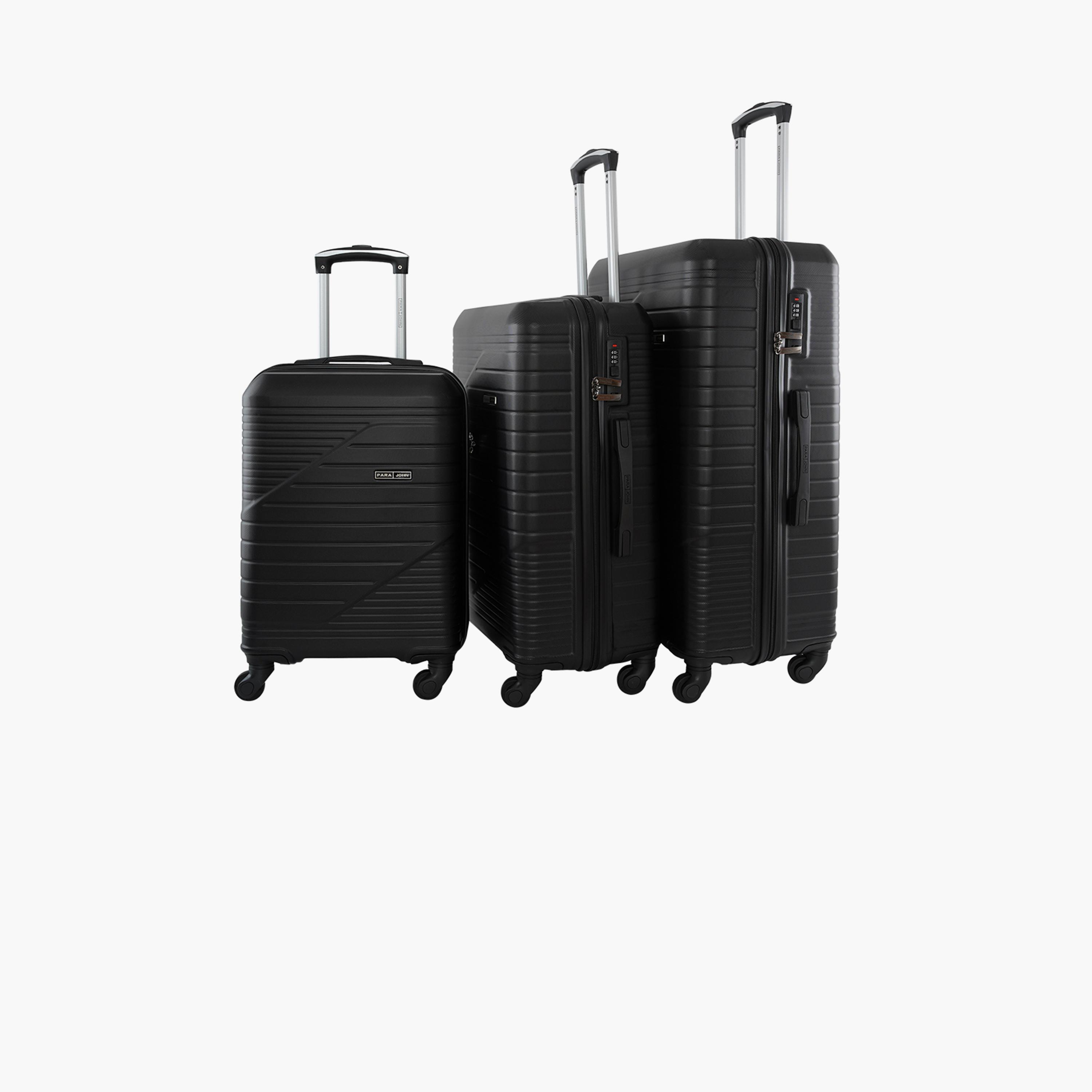 Para John Set of 3 ABS Hard Sided 4-Wheeler Spinner Trolley Bag with Combination Lock-travel-luggagesandbags-luggage-image-1