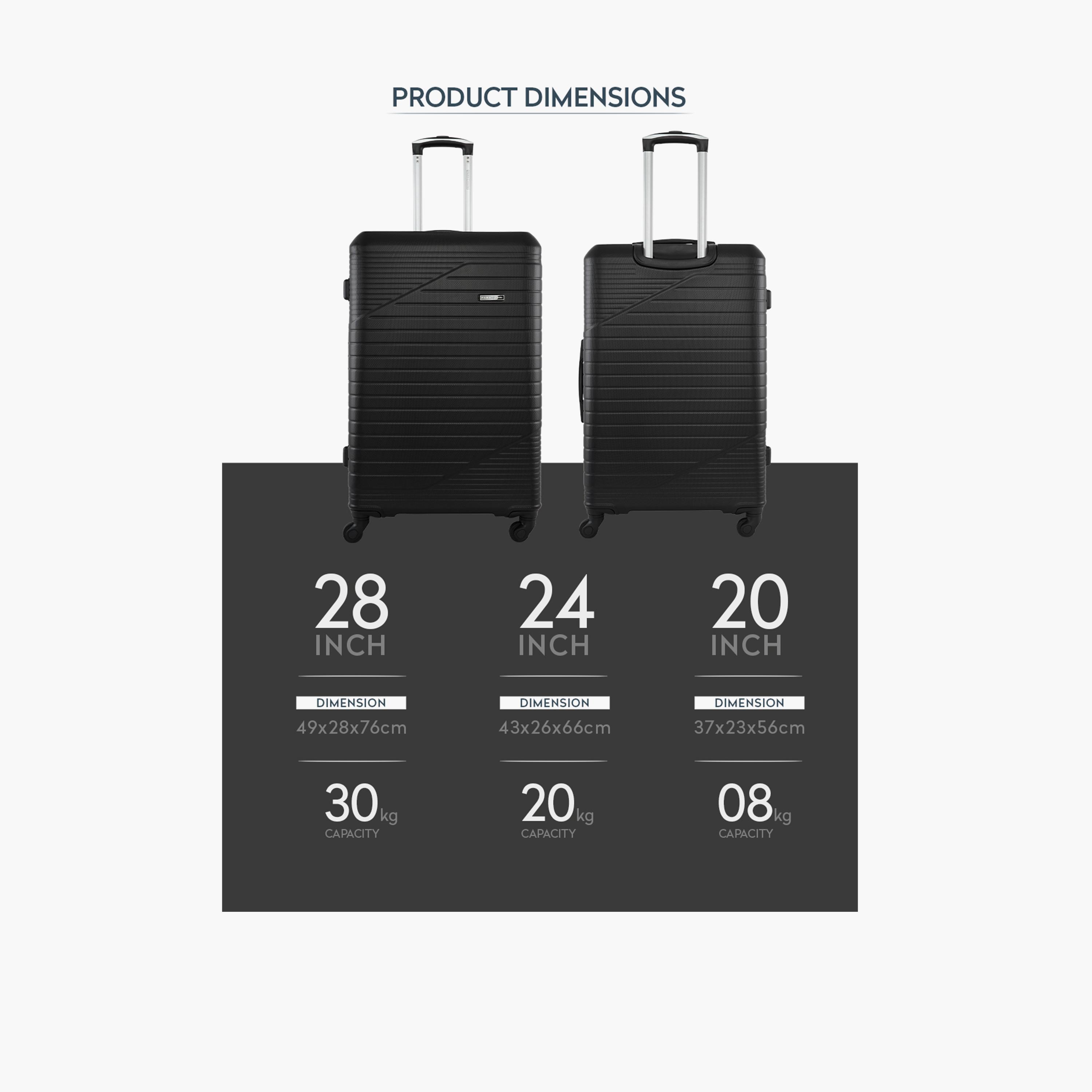 Para John Set of 3 ABS Hard Sided 4-Wheeler Spinner Trolley Bag with Combination Lock-travel-luggagesandbags-luggage-image-2