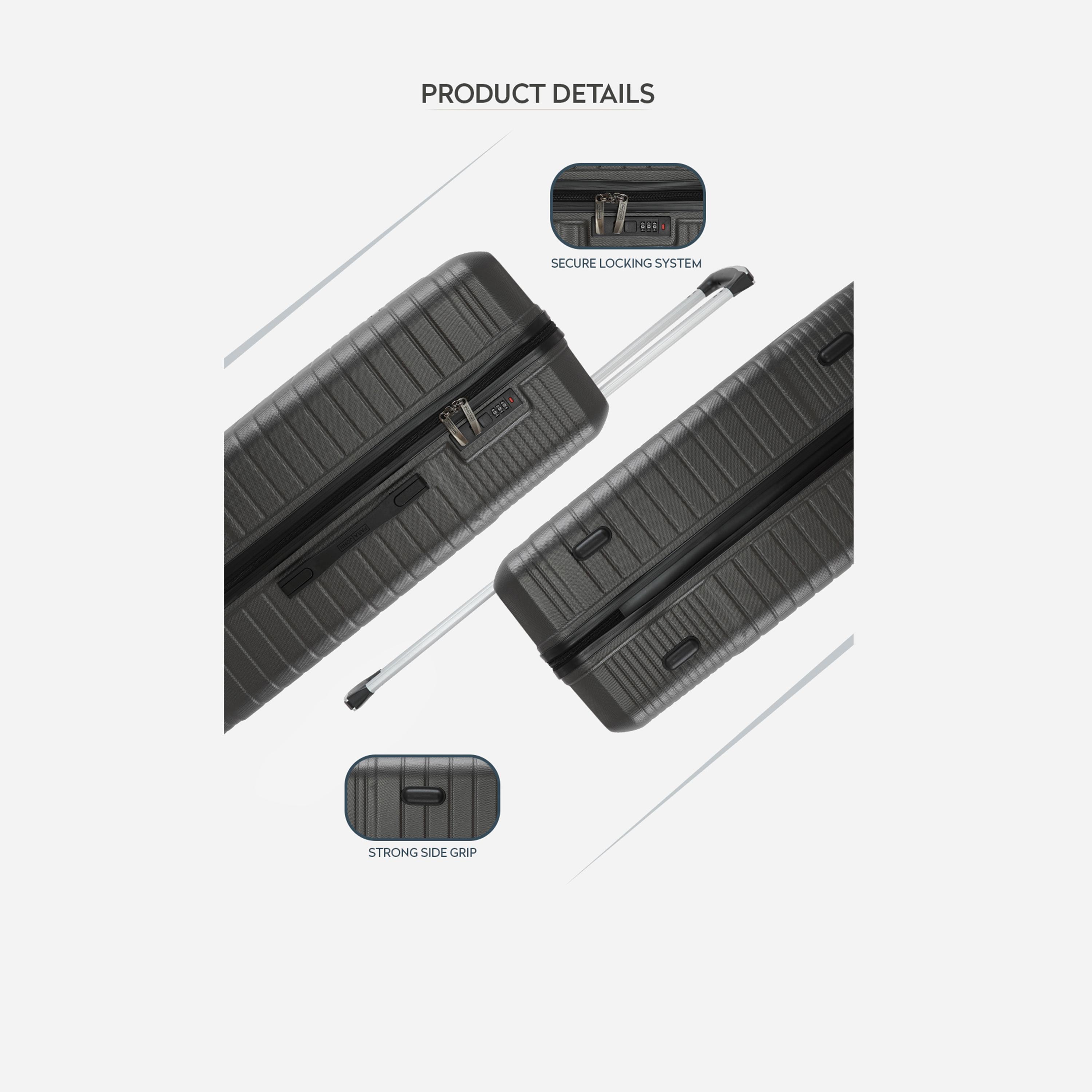 Para John Set of 3 ABS Hard Sided 4-Wheeler Spinner Trolley Bag with Combination Lock-travel-luggagesandbags-luggage-image-8