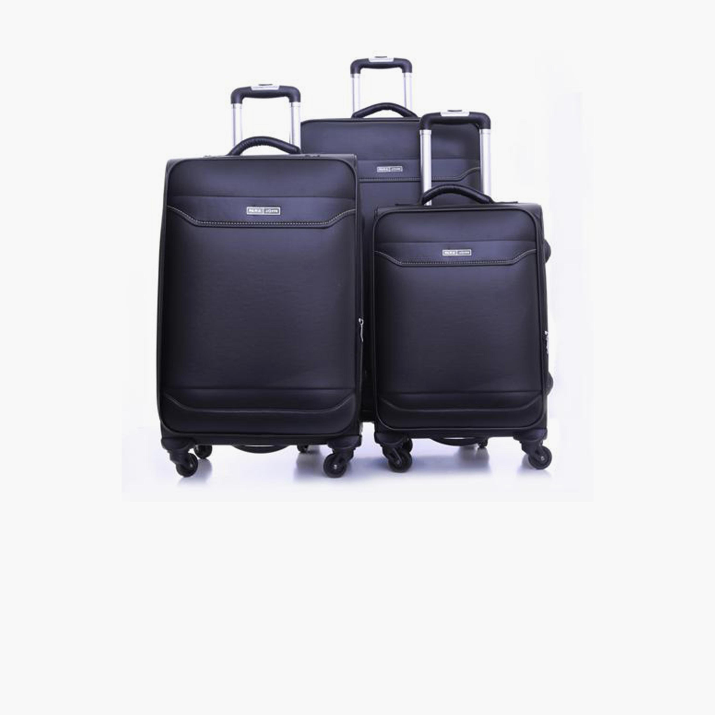 Para John Set of 3 ABS Soft Sided 4-Wheeler Spinner Trolley Bag with Combination Lock-travel-luggagesandbags-luggage-image-1