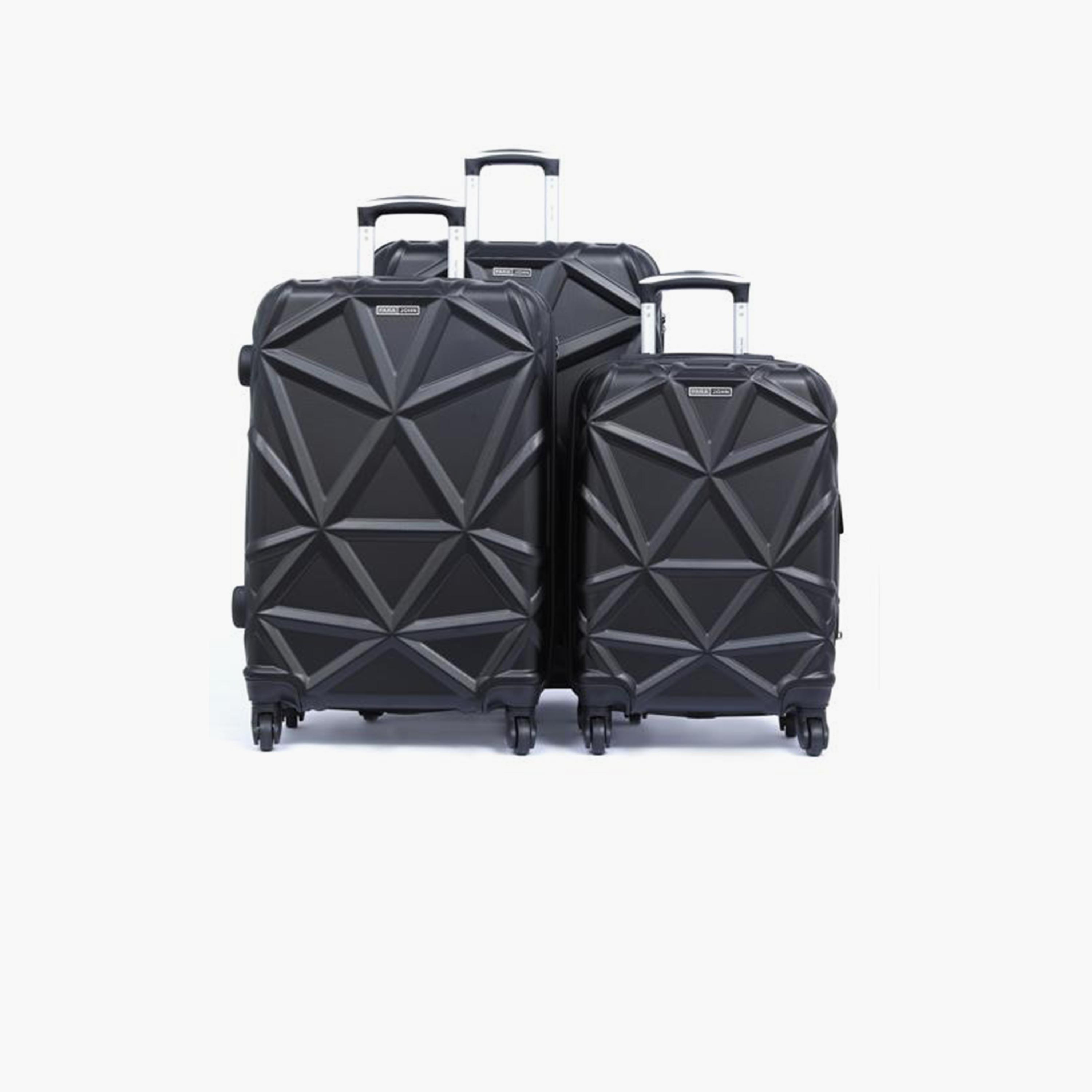 Para John Set of 3 ABS Hard Sided 4-Wheeler Spinner Trolley Bag with Combination Lock-travel-luggagesandbags-luggage-image-1